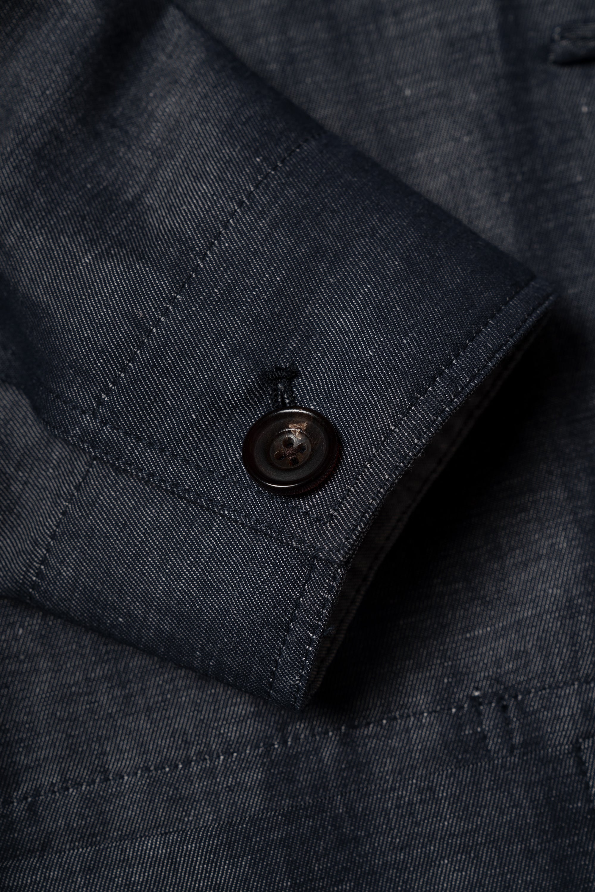 Denim Linen Cotton Mandarin Jacket