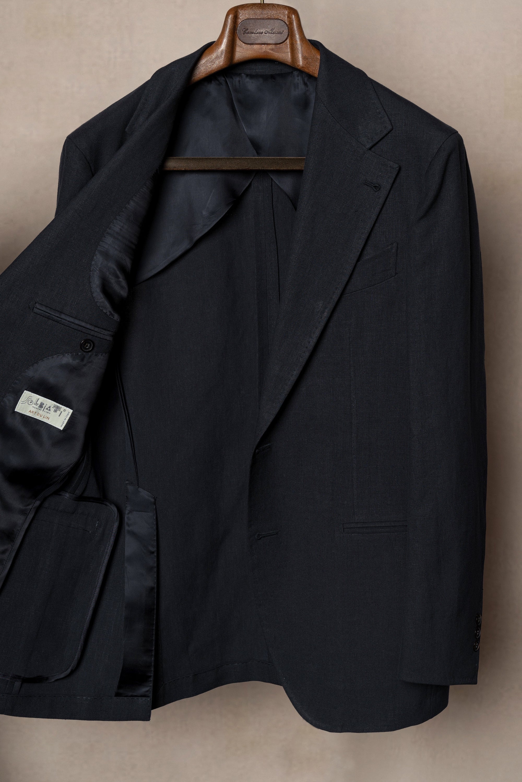 MTO Dark Navy Linen Suit