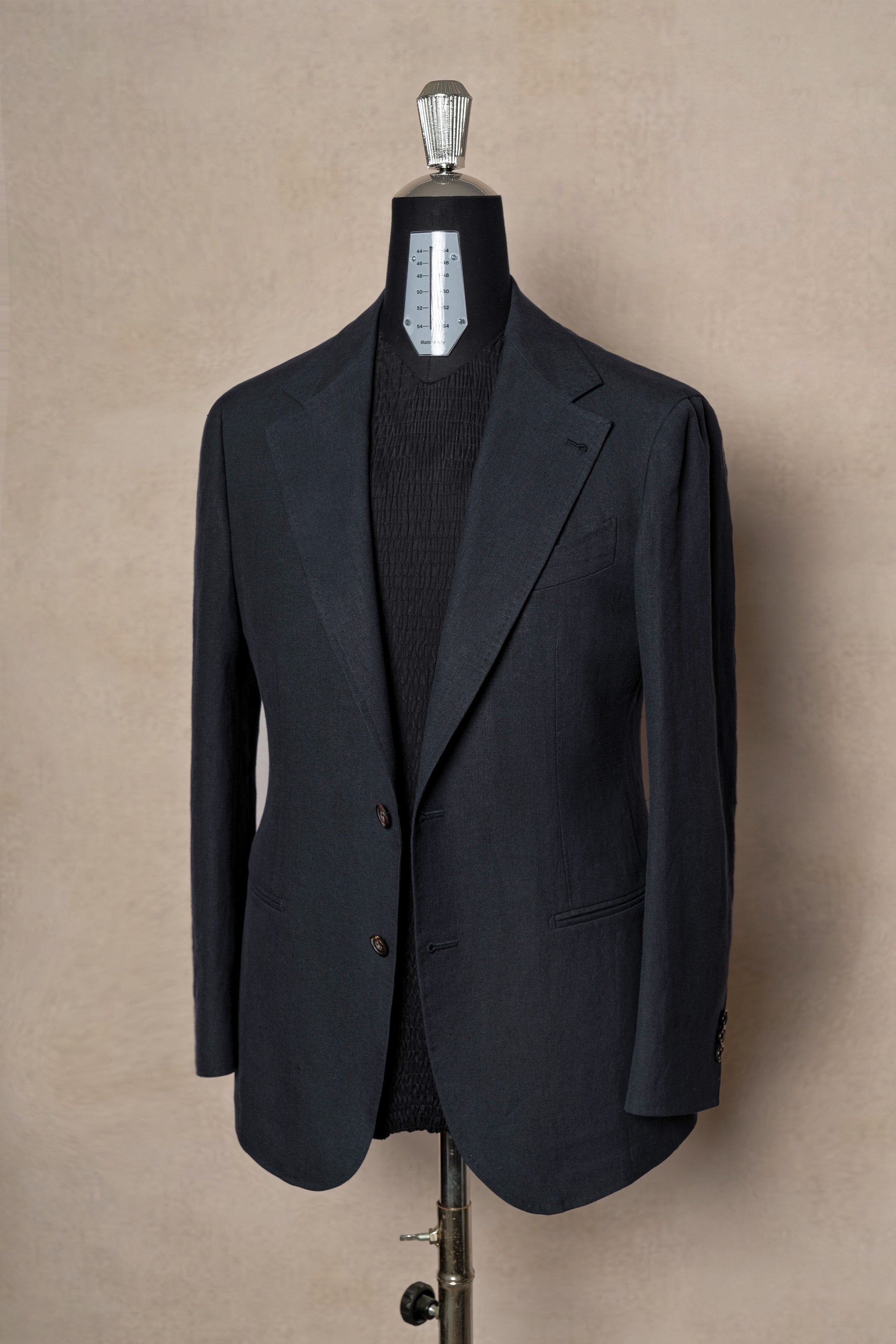 MTO Dark Navy Linen Suit
