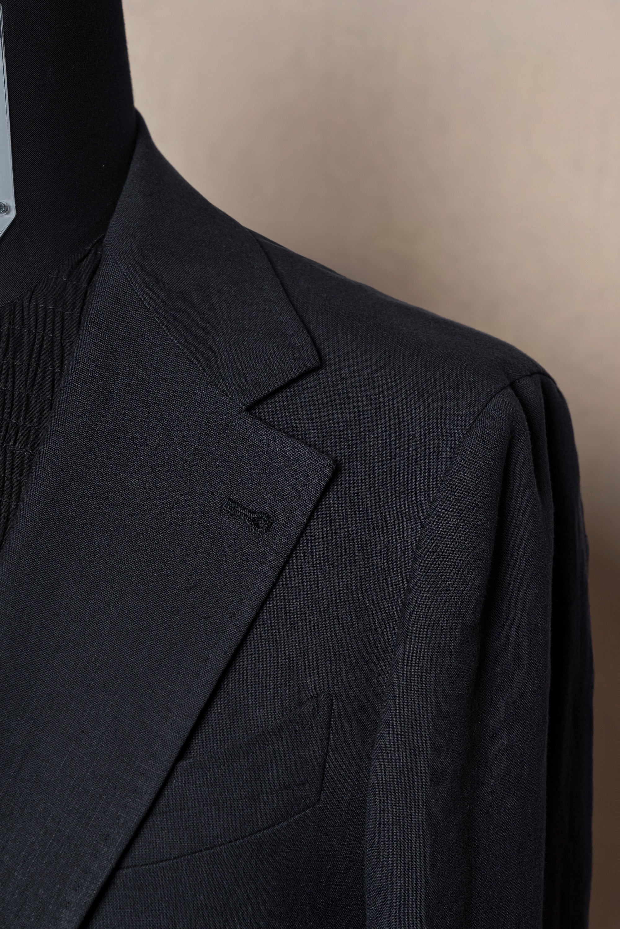 MTO Dark Navy Linen Suit