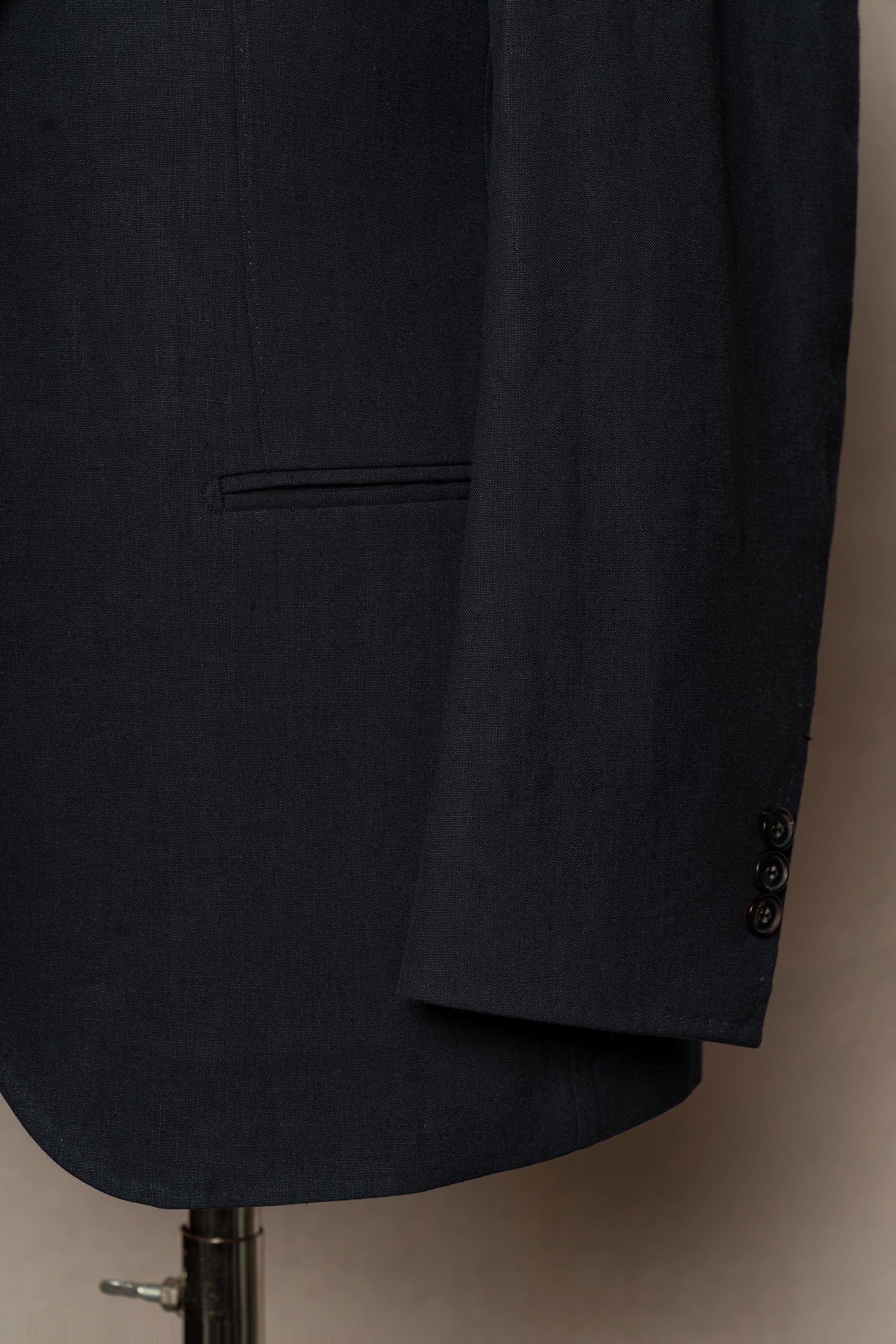 MTO Dark Navy Linen Suit