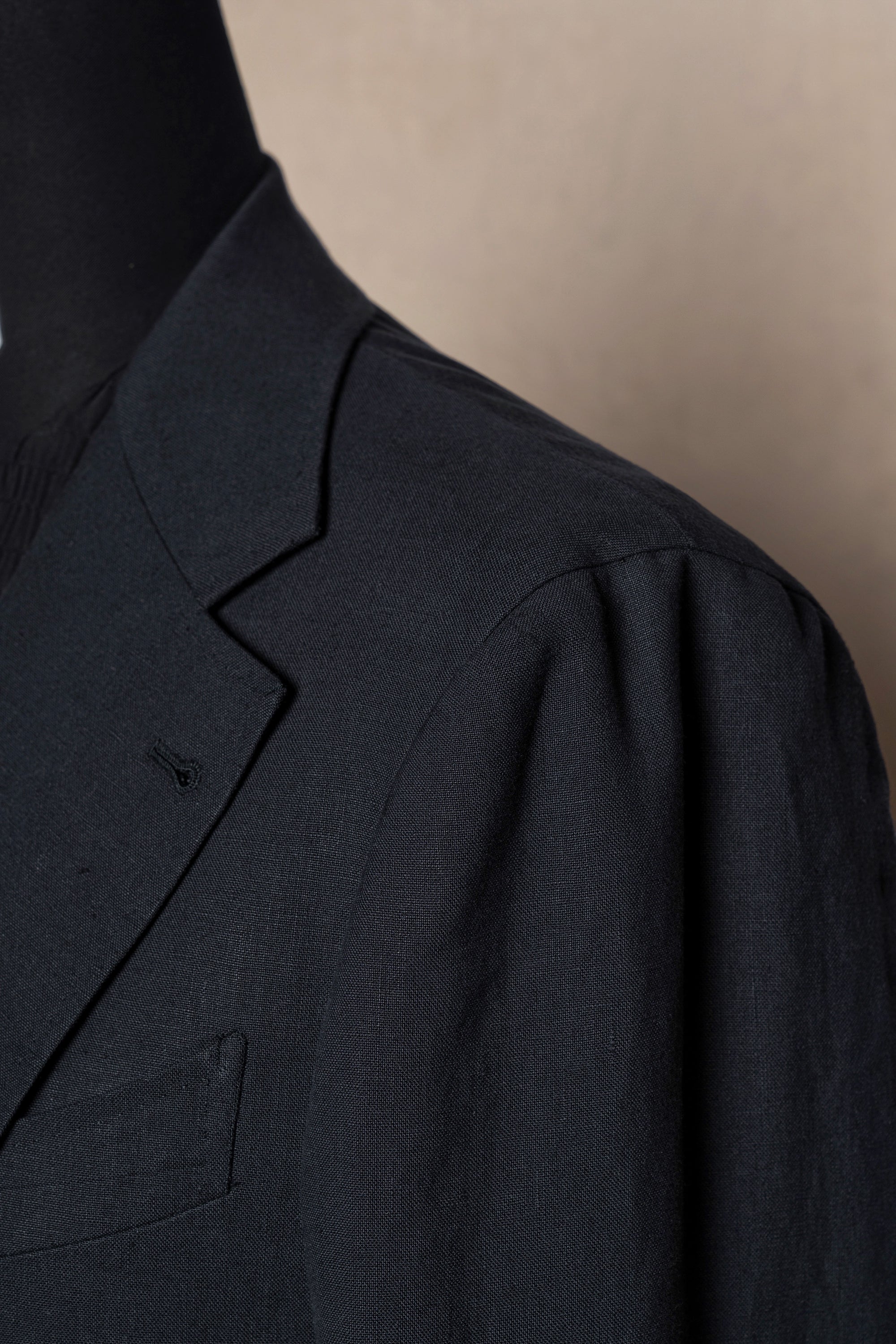 MTO Dark Navy Linen Suit