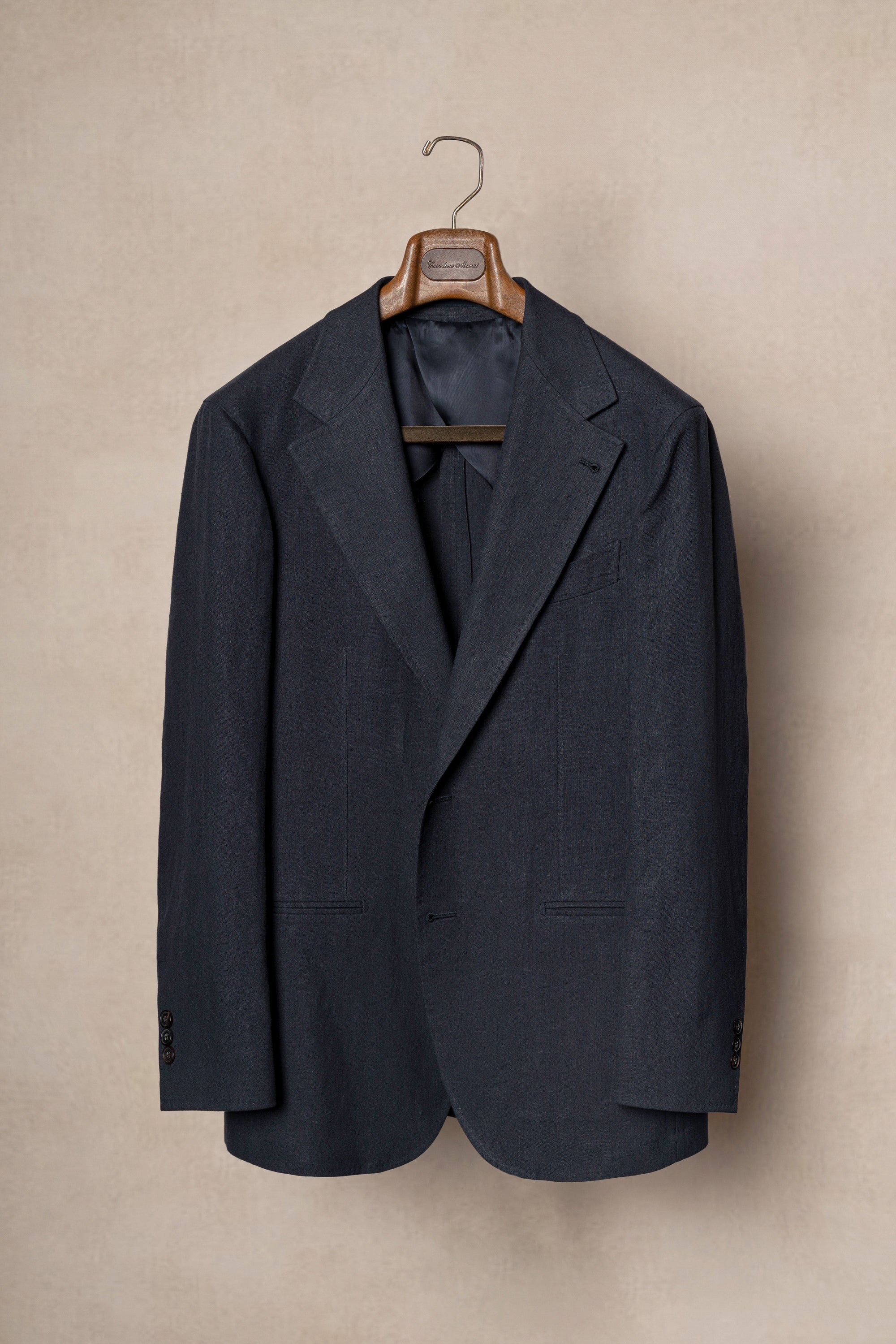 MTO Dark Navy Linen Suit