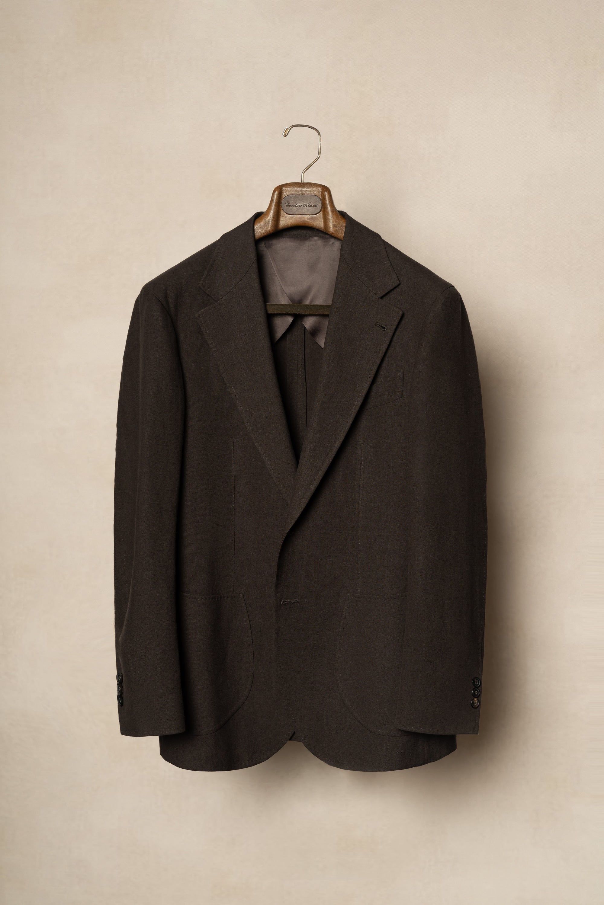 MTO Dark Brown Linen Suit