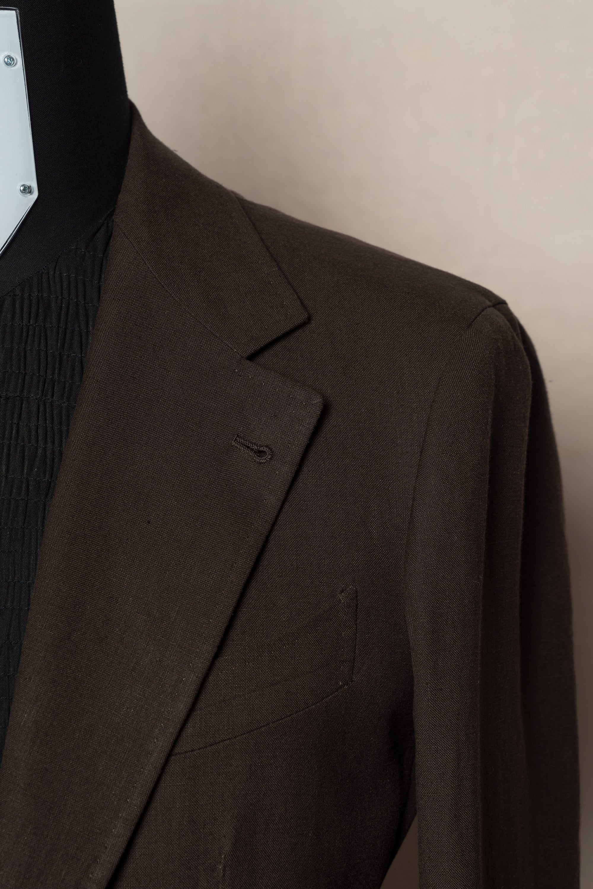 MTO Dark Brown Linen Suit