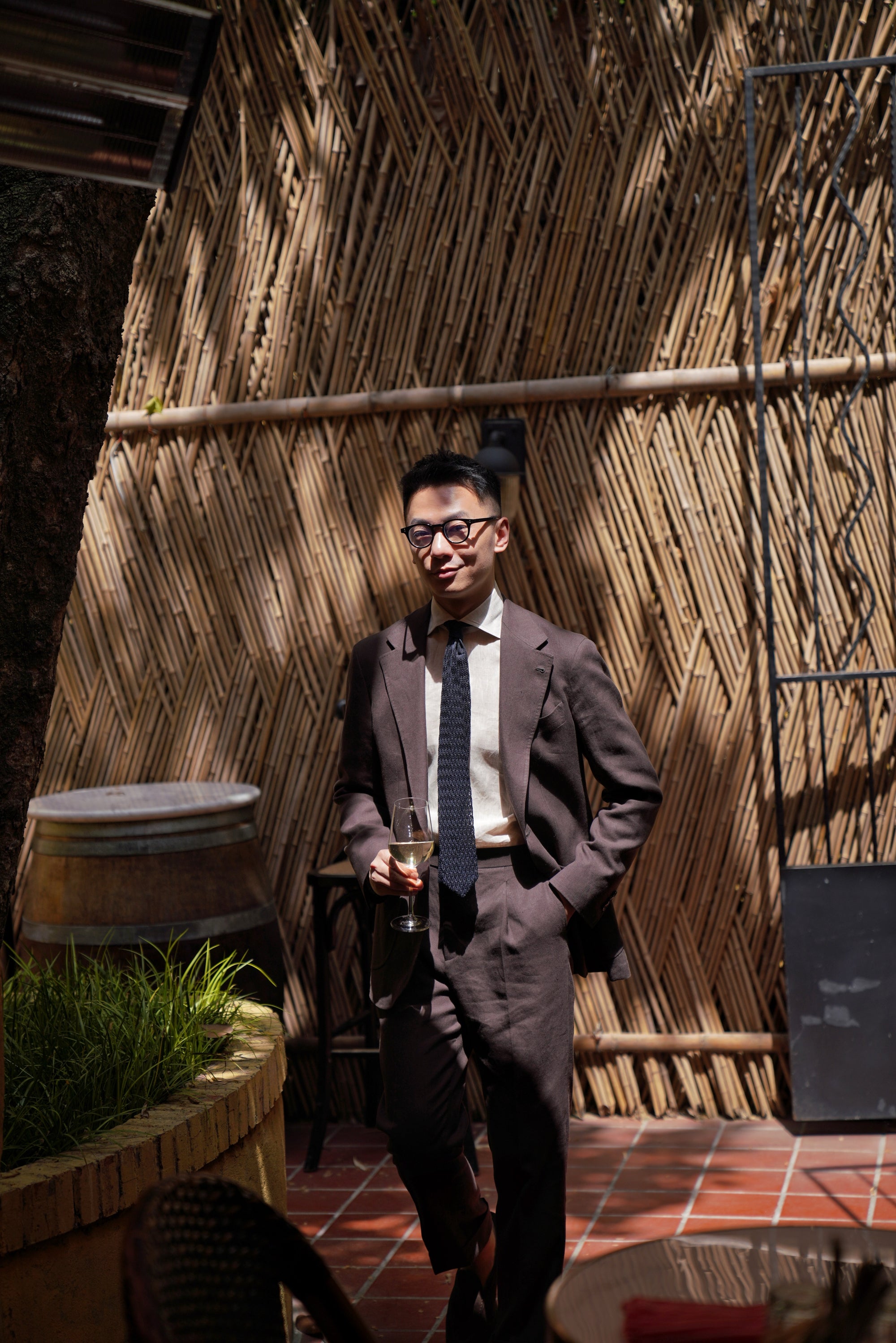 MTO Dark Brown Linen Suit