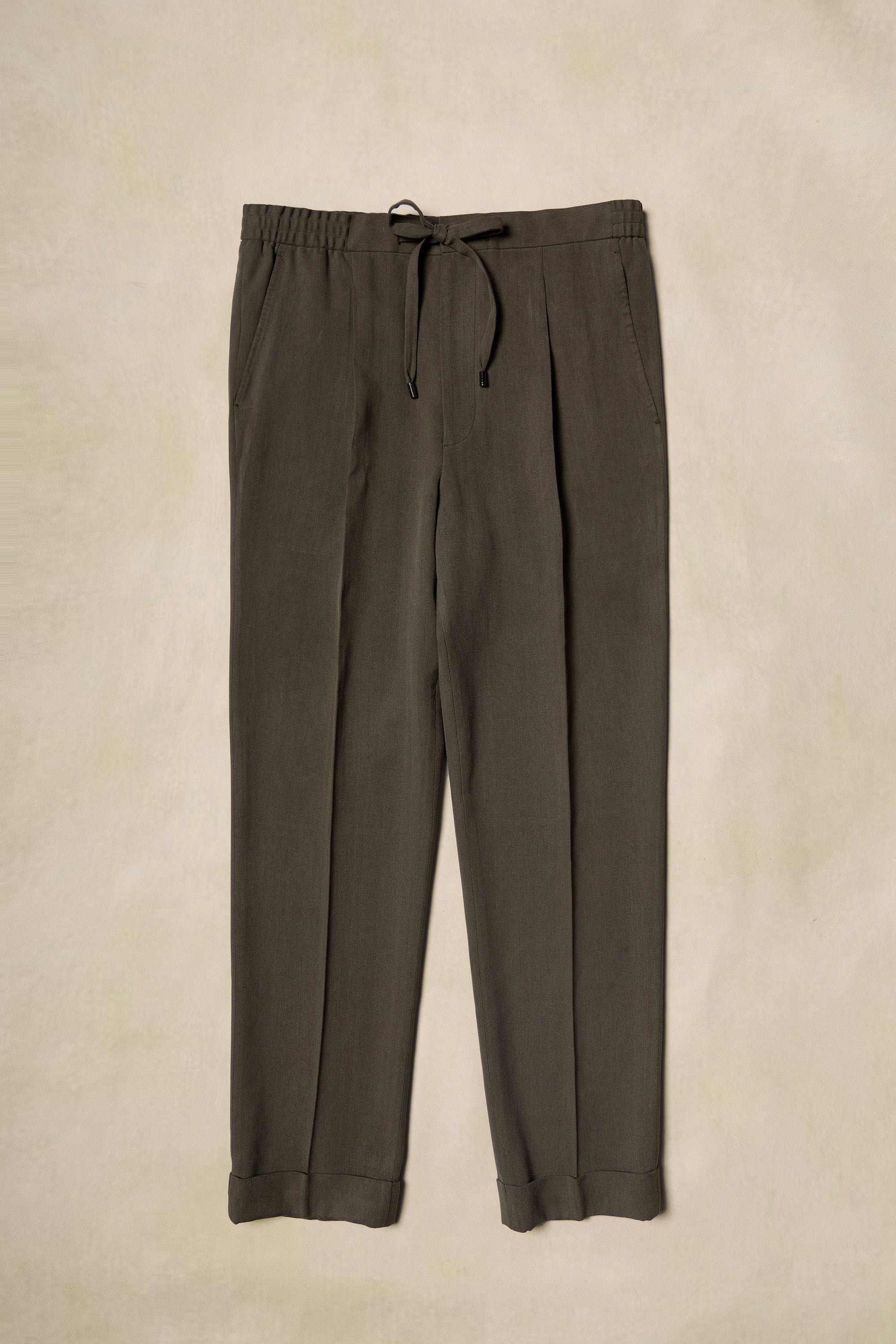 Moss Silk Drawstring Trousers