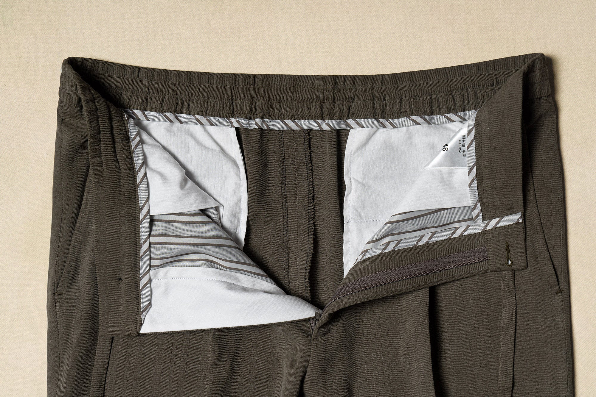 Moss Silk Drawstring Trousers