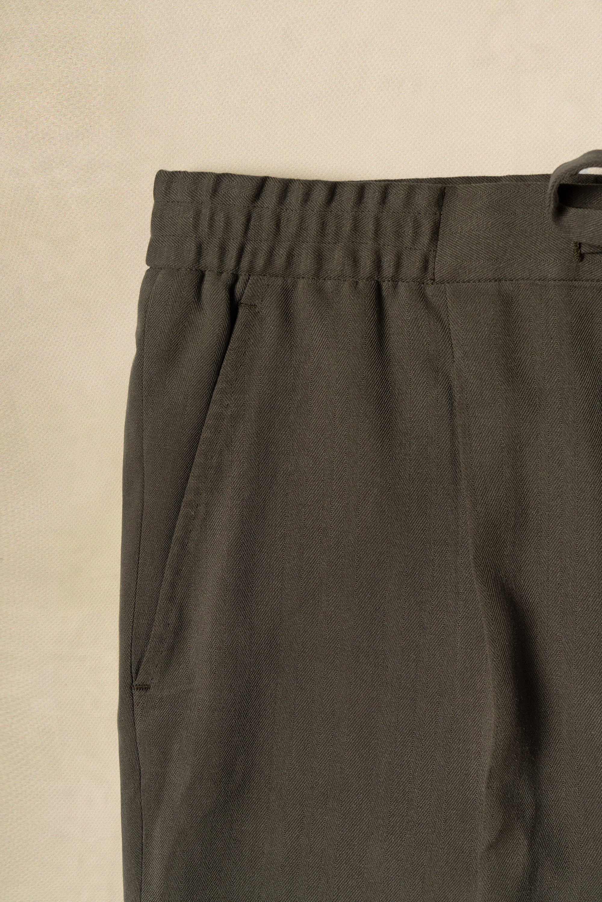Moss Silk Drawstring Trousers