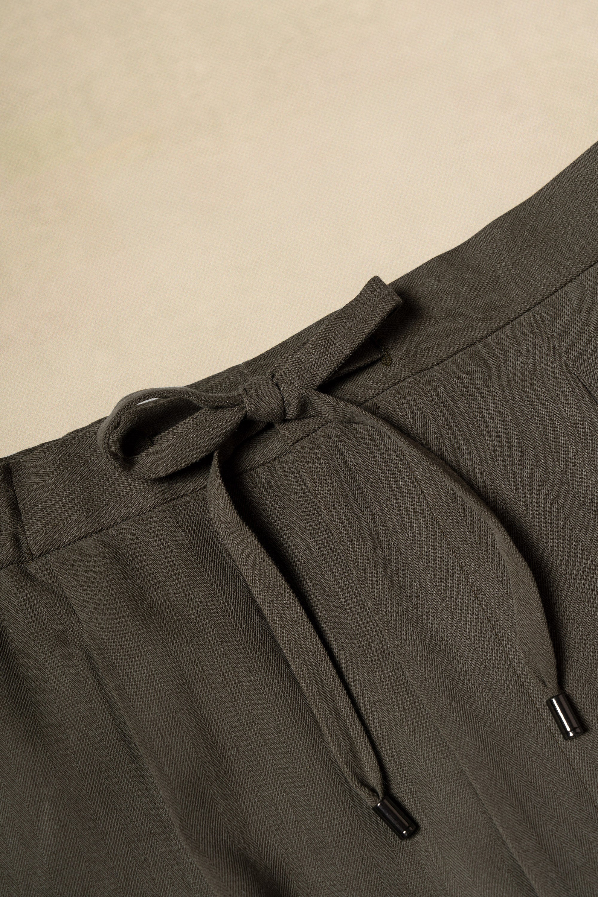 Moss Silk Drawstring Trousers