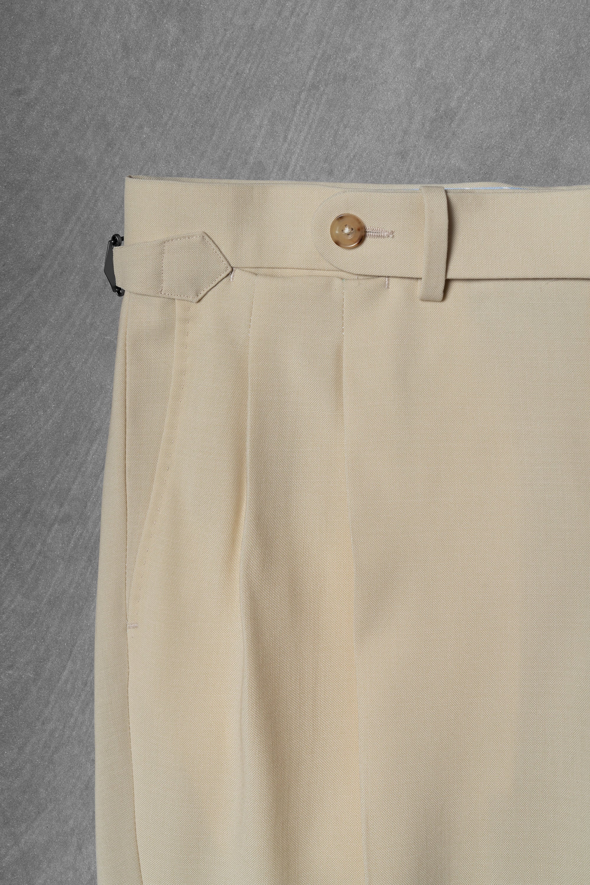 Cream Water-Repellent Wool Trousers