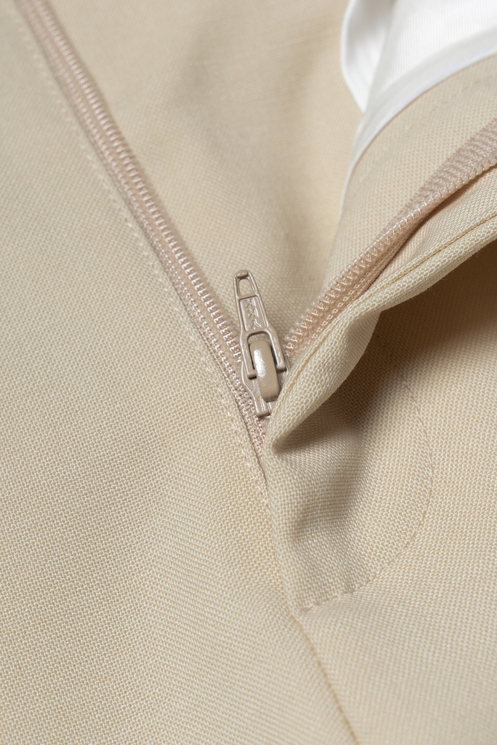Cream Water-Repellent Wool Trousers