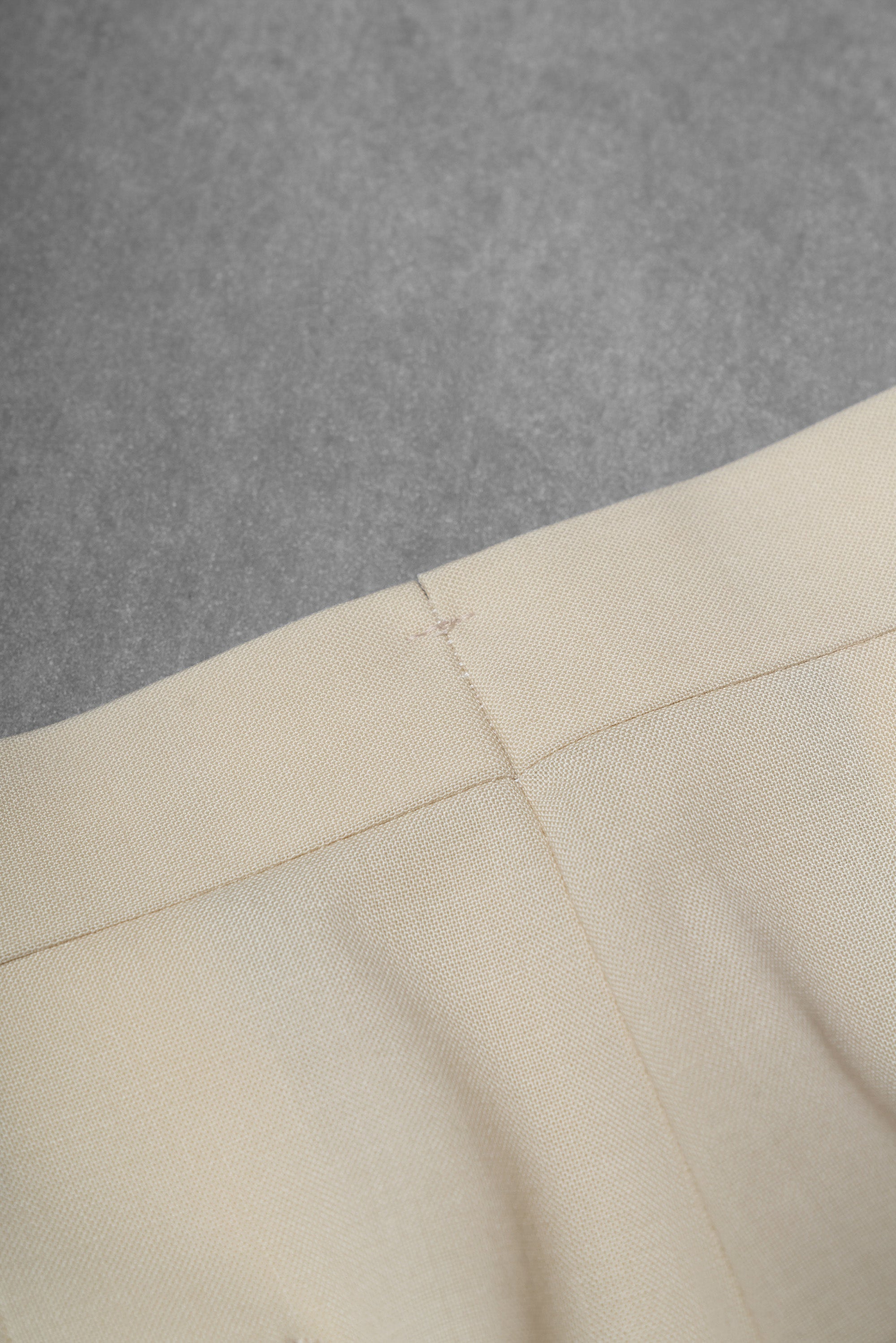 Cream Water-Repellent Wool Trousers