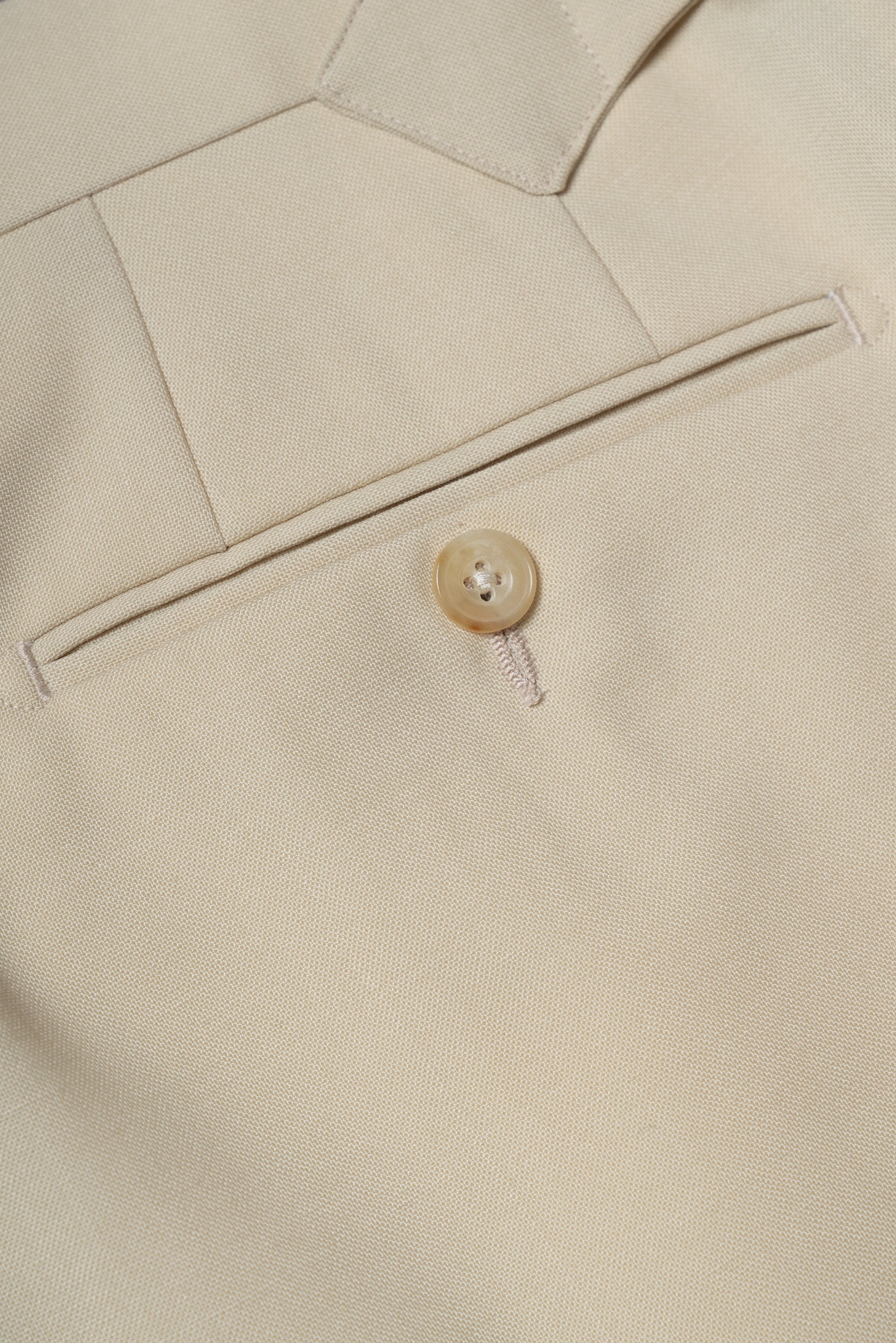 Cream Water-Repellent Wool Trousers