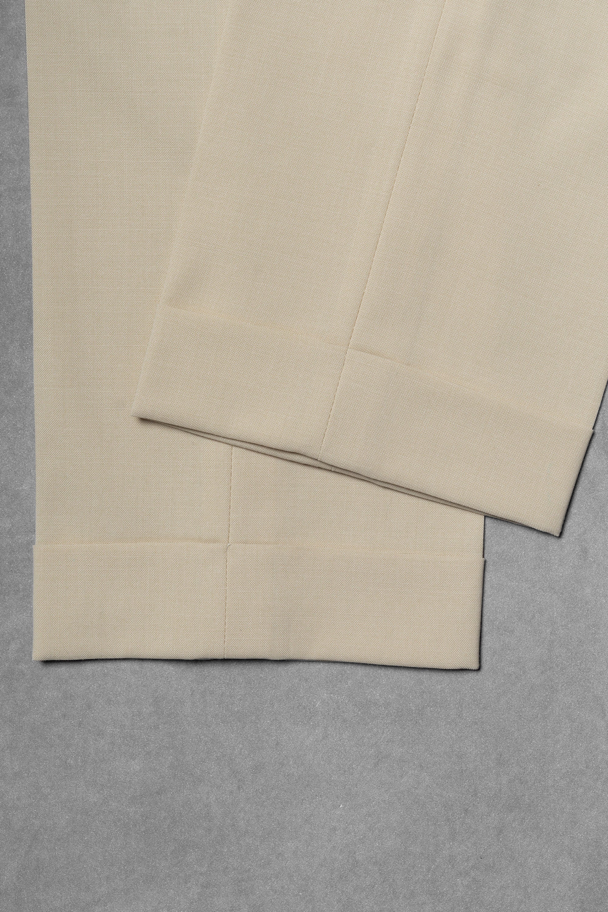 Cream Water-Repellent Wool Trousers