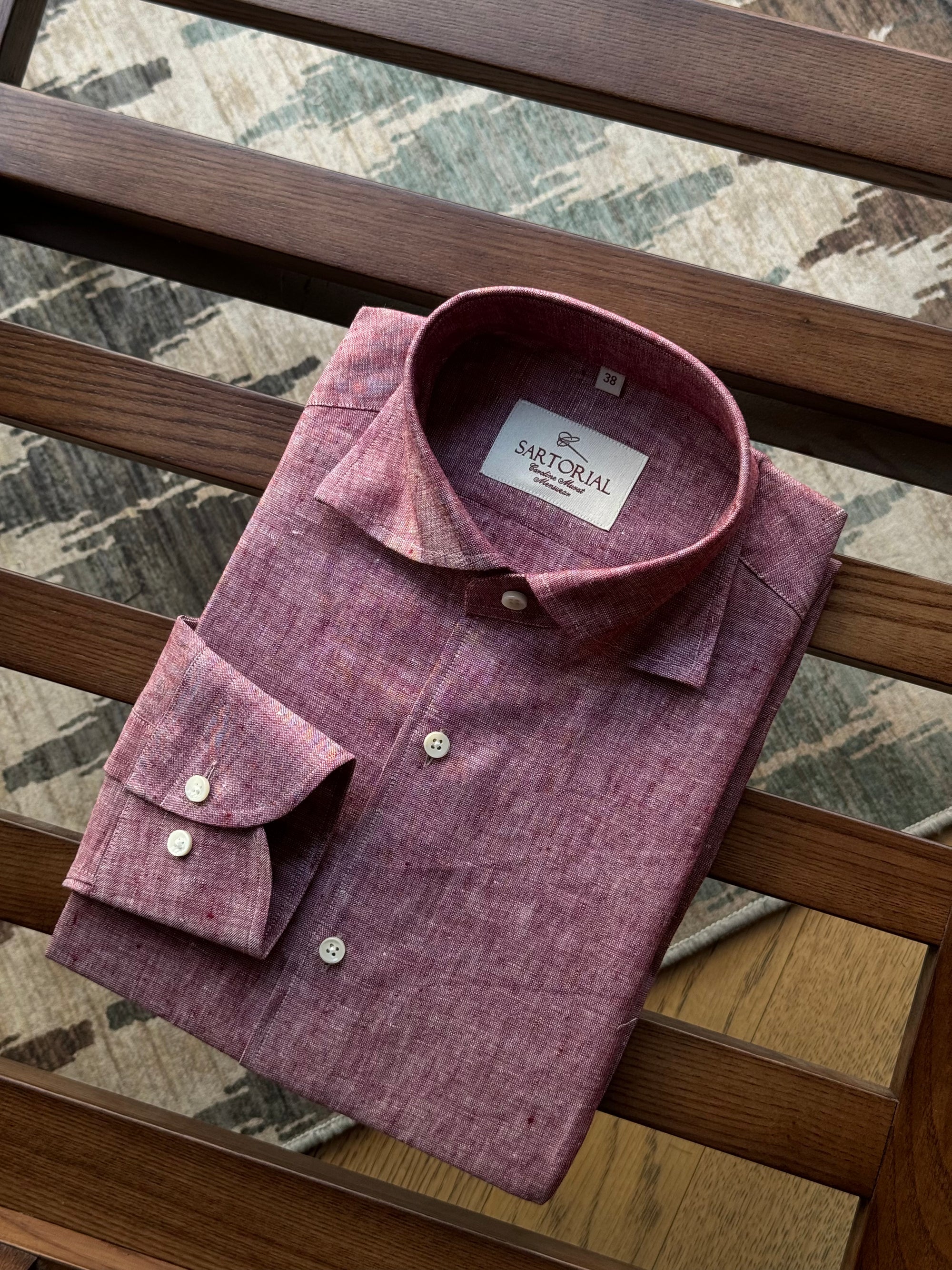 MTO Spread Collar Linen Shirt