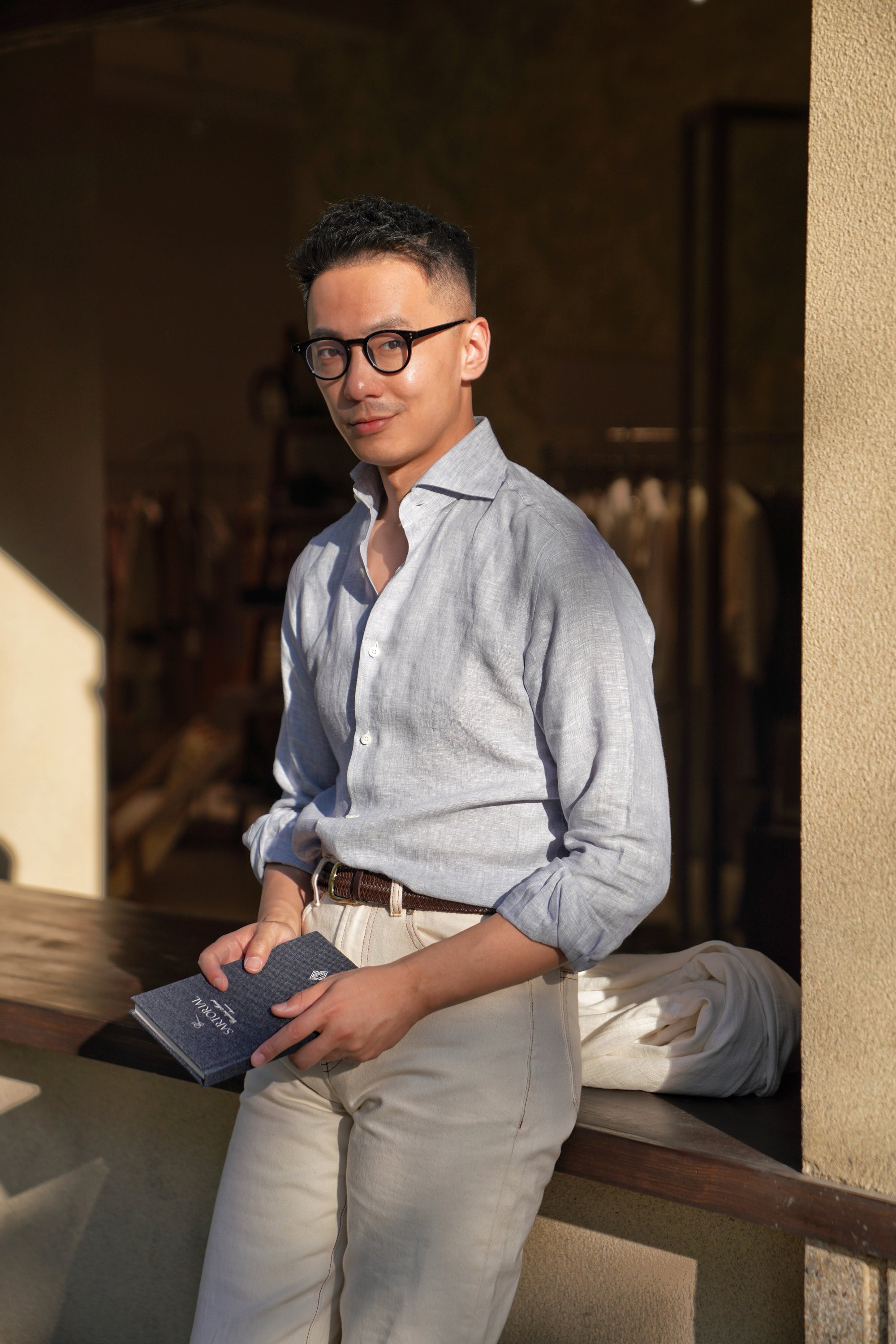 MTO Spread Collar Linen Shirt