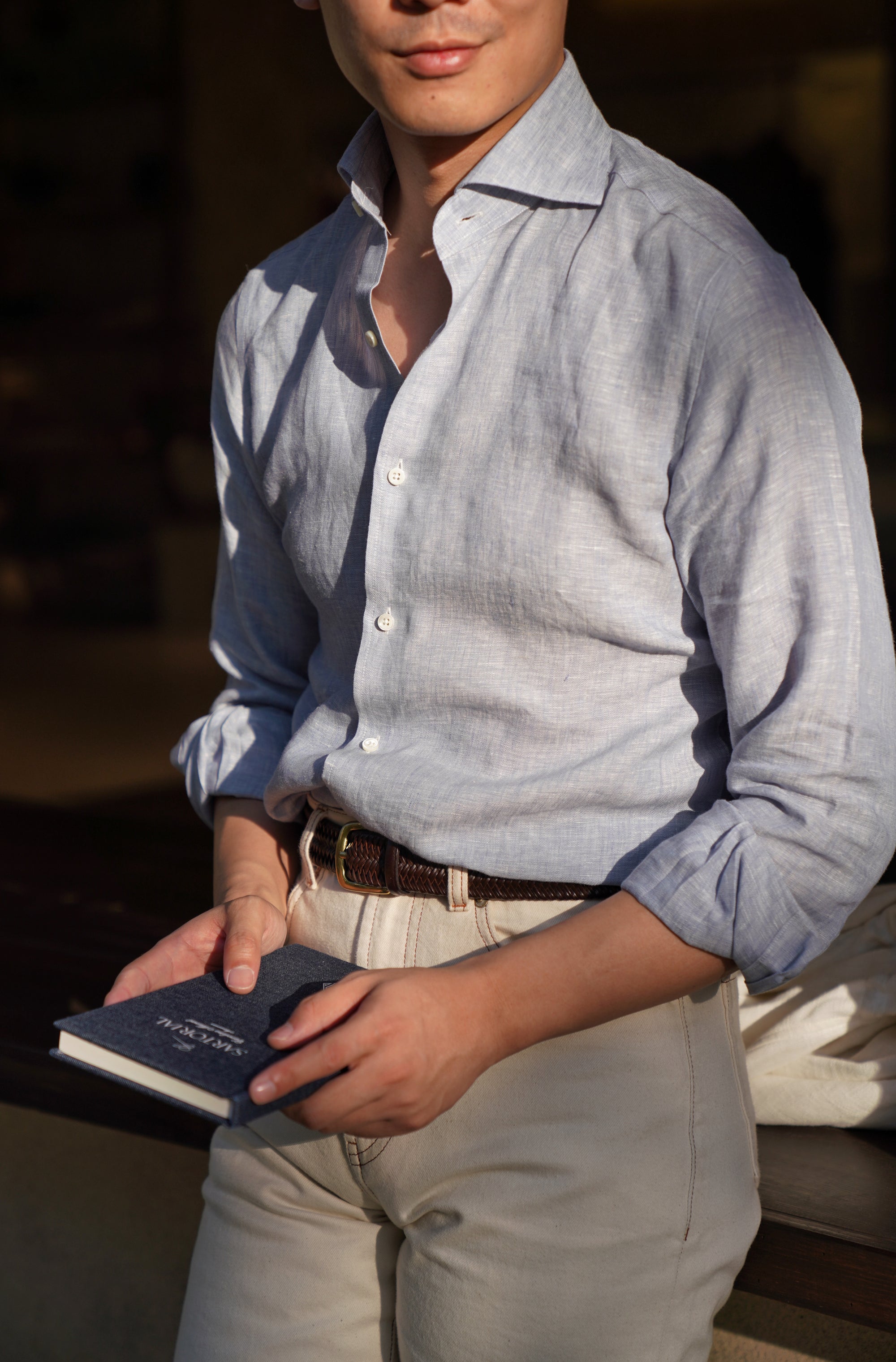 MTO Spread Collar Linen Shirt