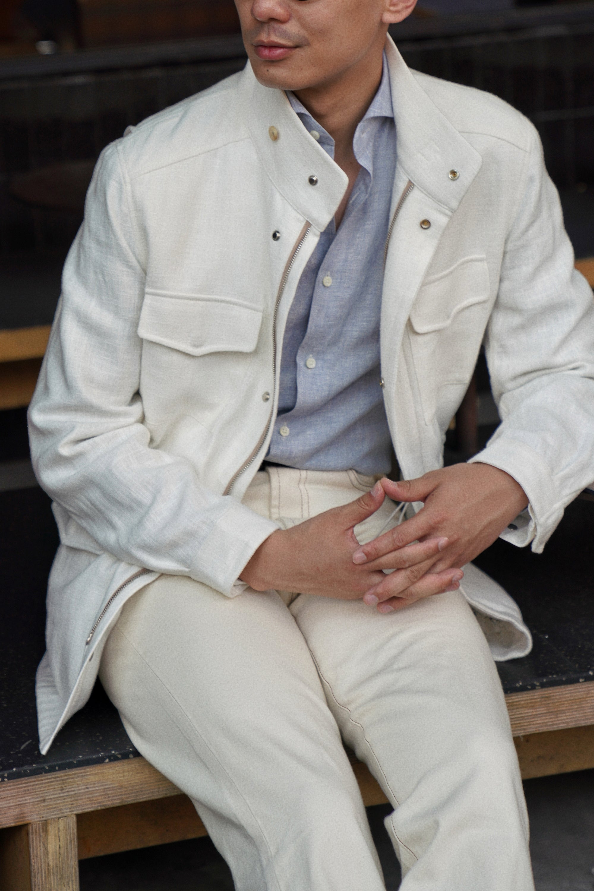 MTO Spread Collar Linen Shirt