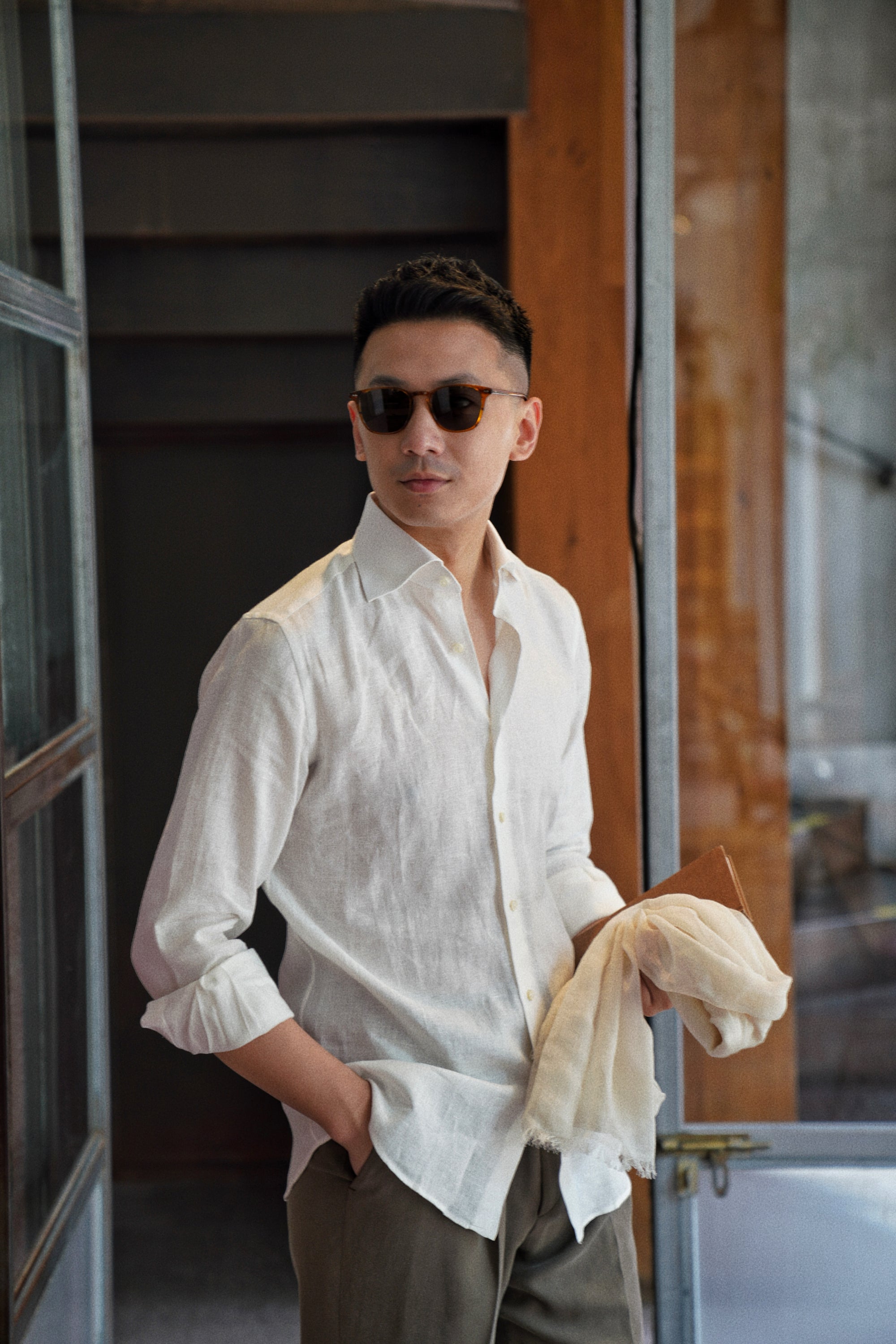MTO Spread Collar Linen Shirt