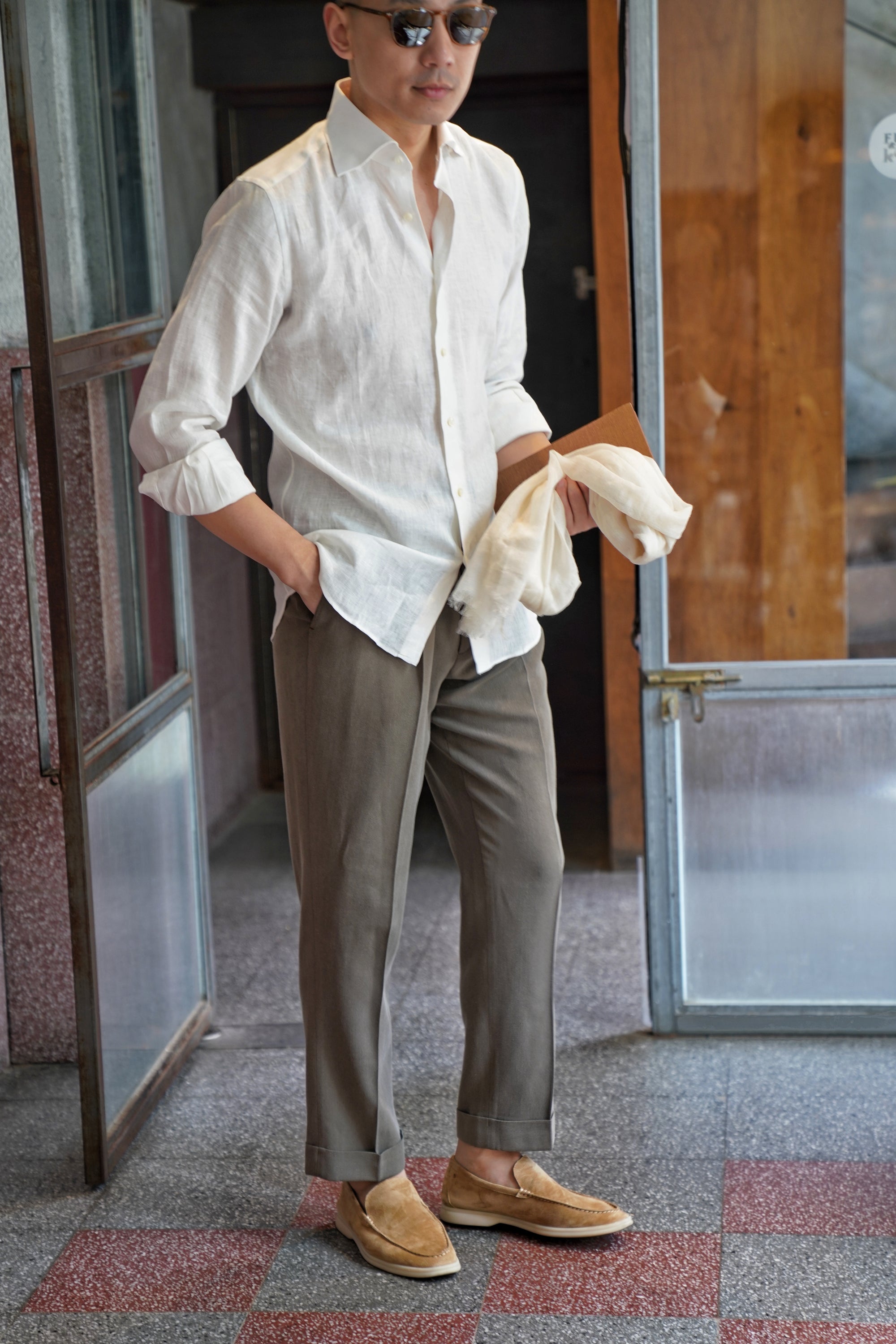 MTO Spread Collar Linen Shirt
