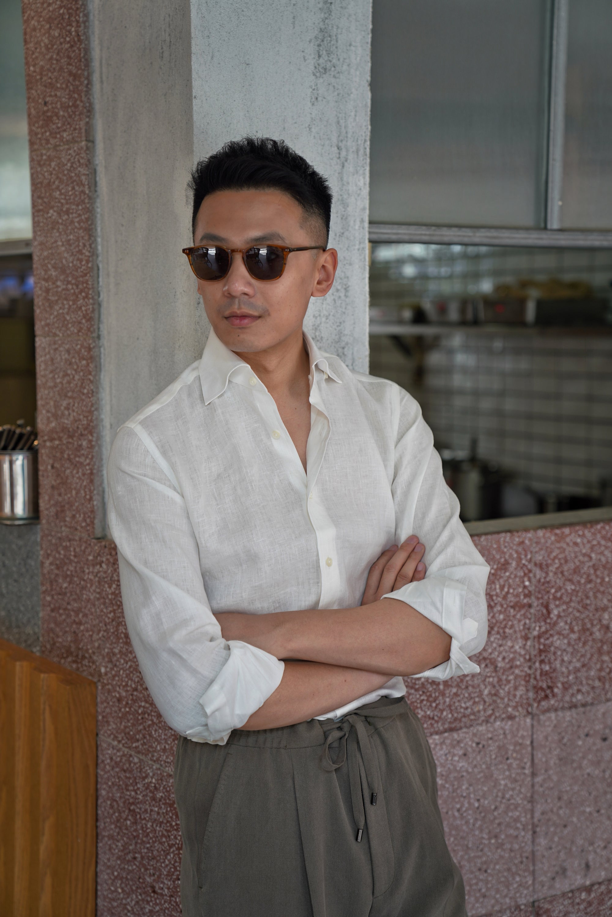 MTO Spread Collar Linen Shirt