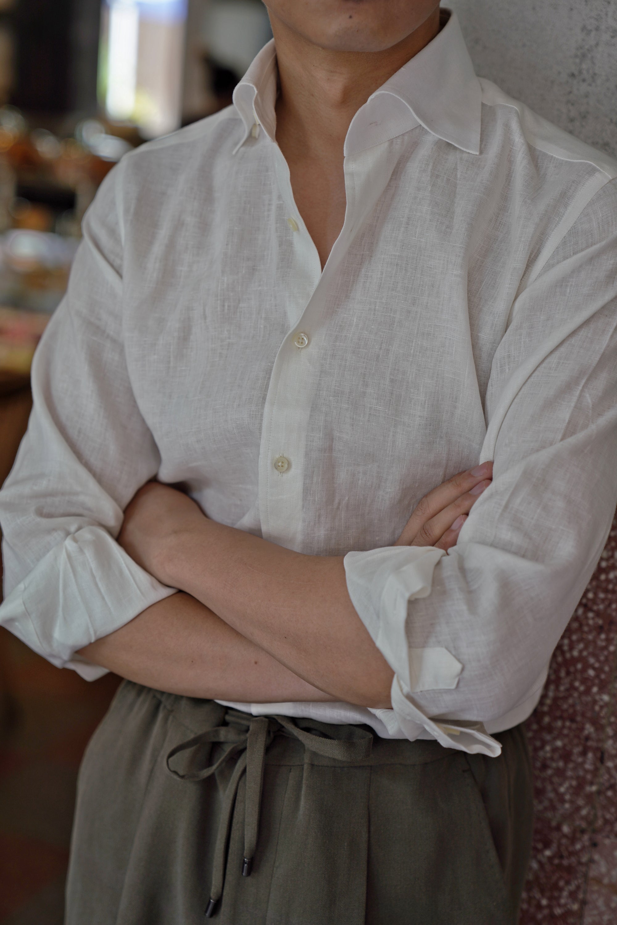 MTO Spread Collar Linen Shirt