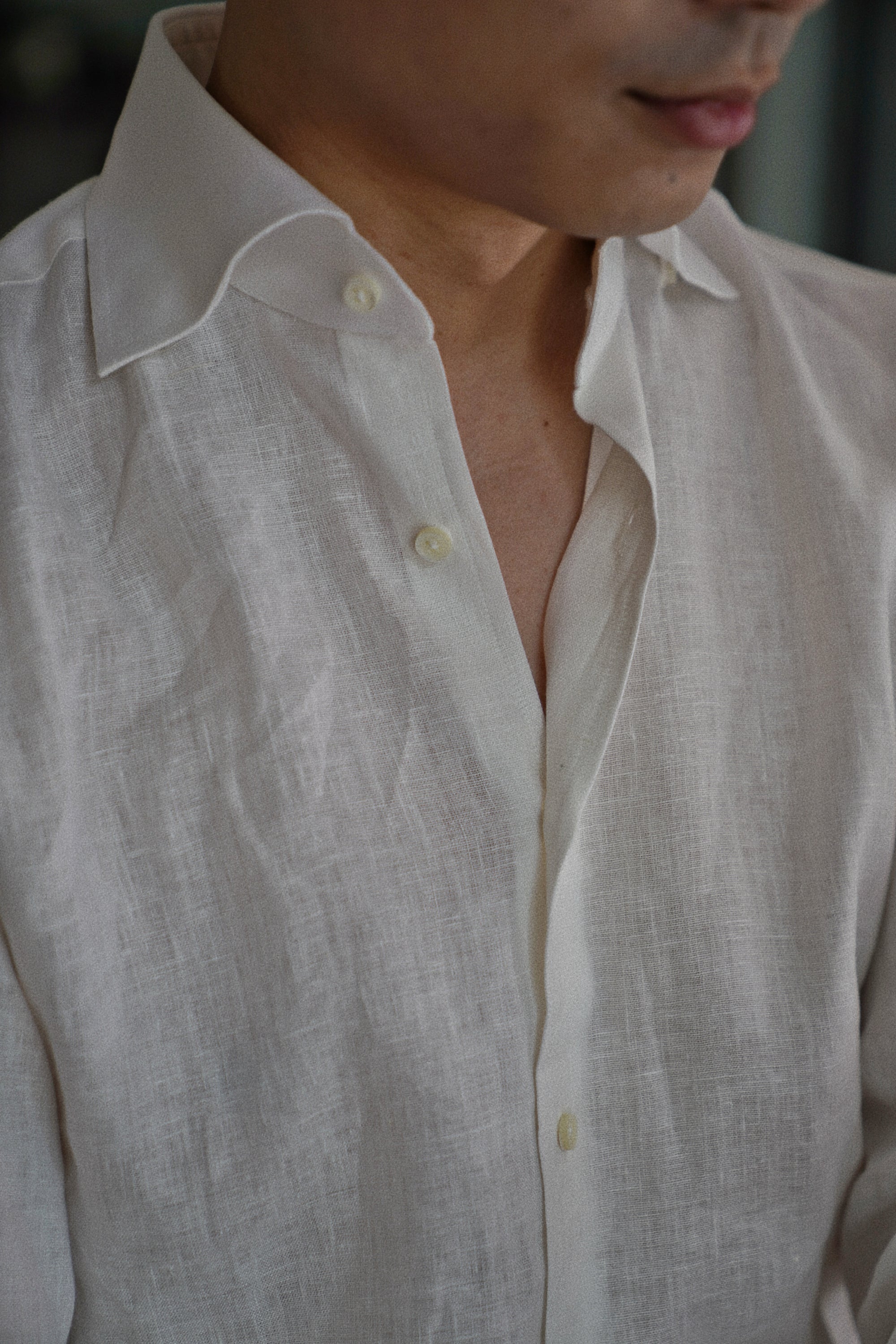 MTO Spread Collar Linen Shirt