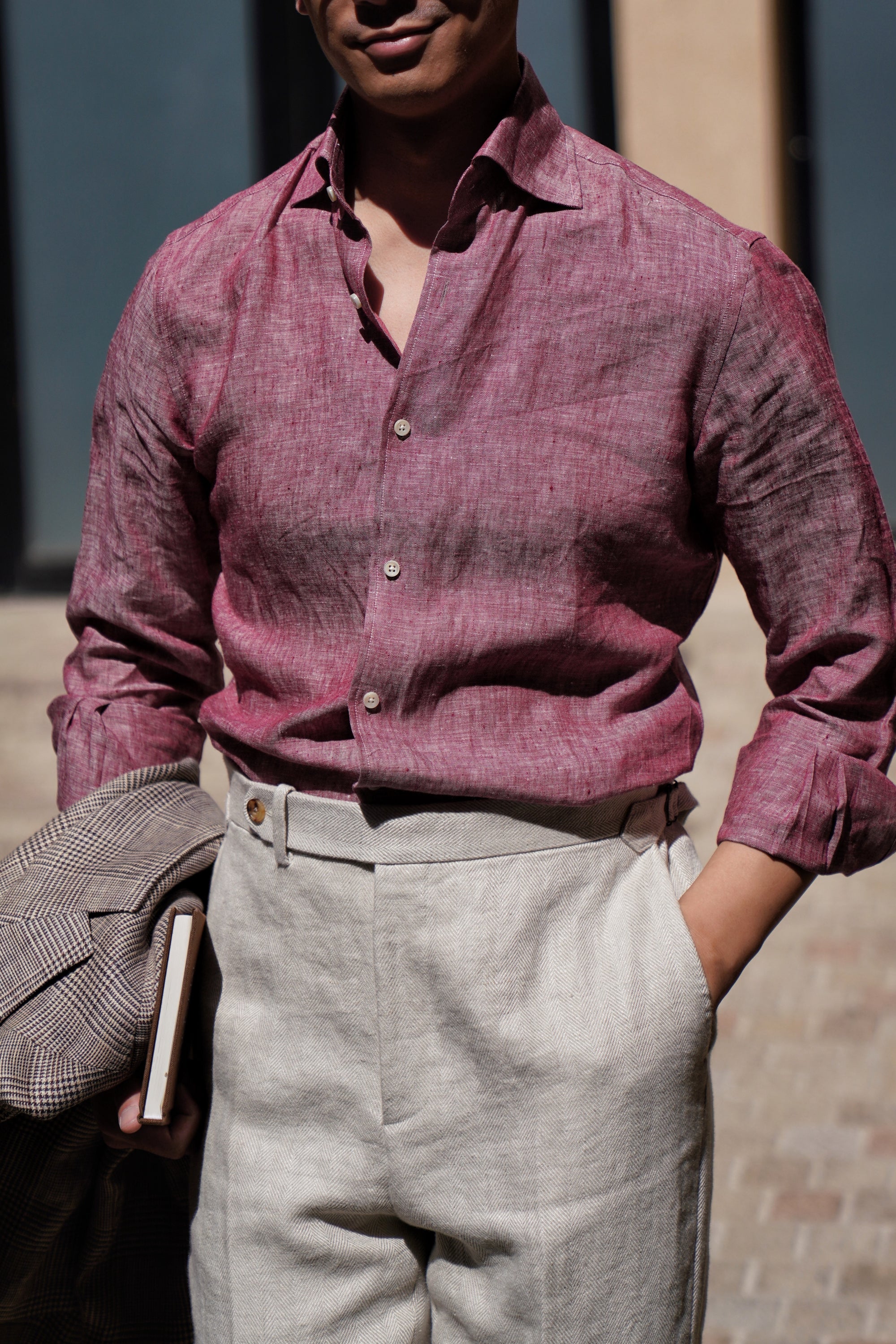 MTO Spread Collar Linen Shirt