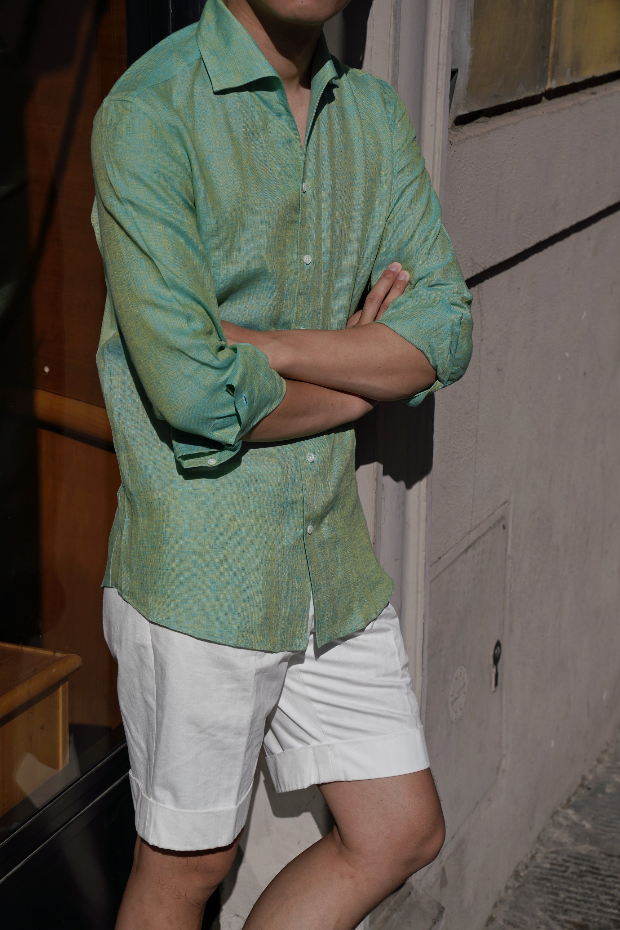 MTO Chameleon One Piece Collar Linen Shirt