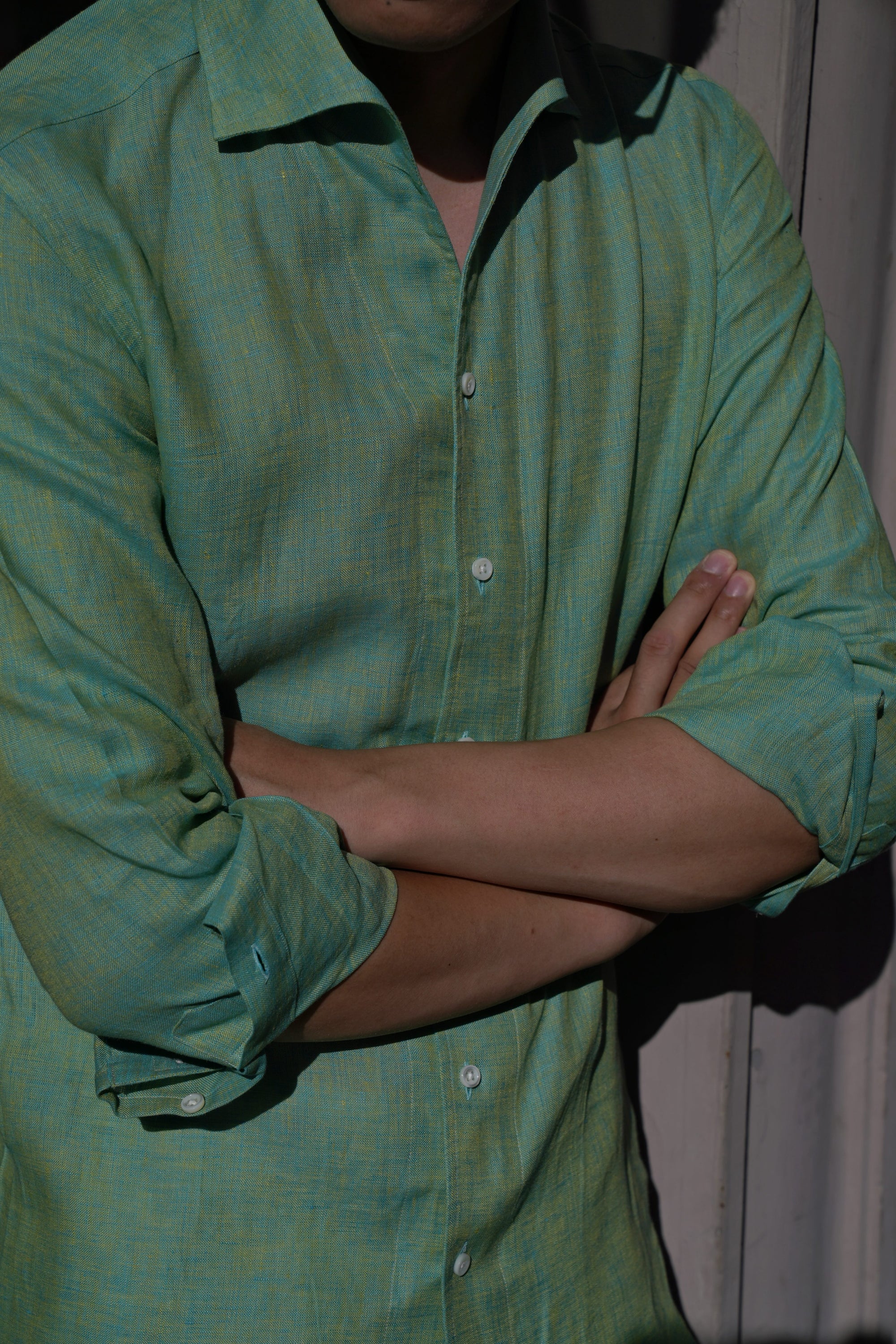 MTO Chameleon One Piece Collar Linen Shirt