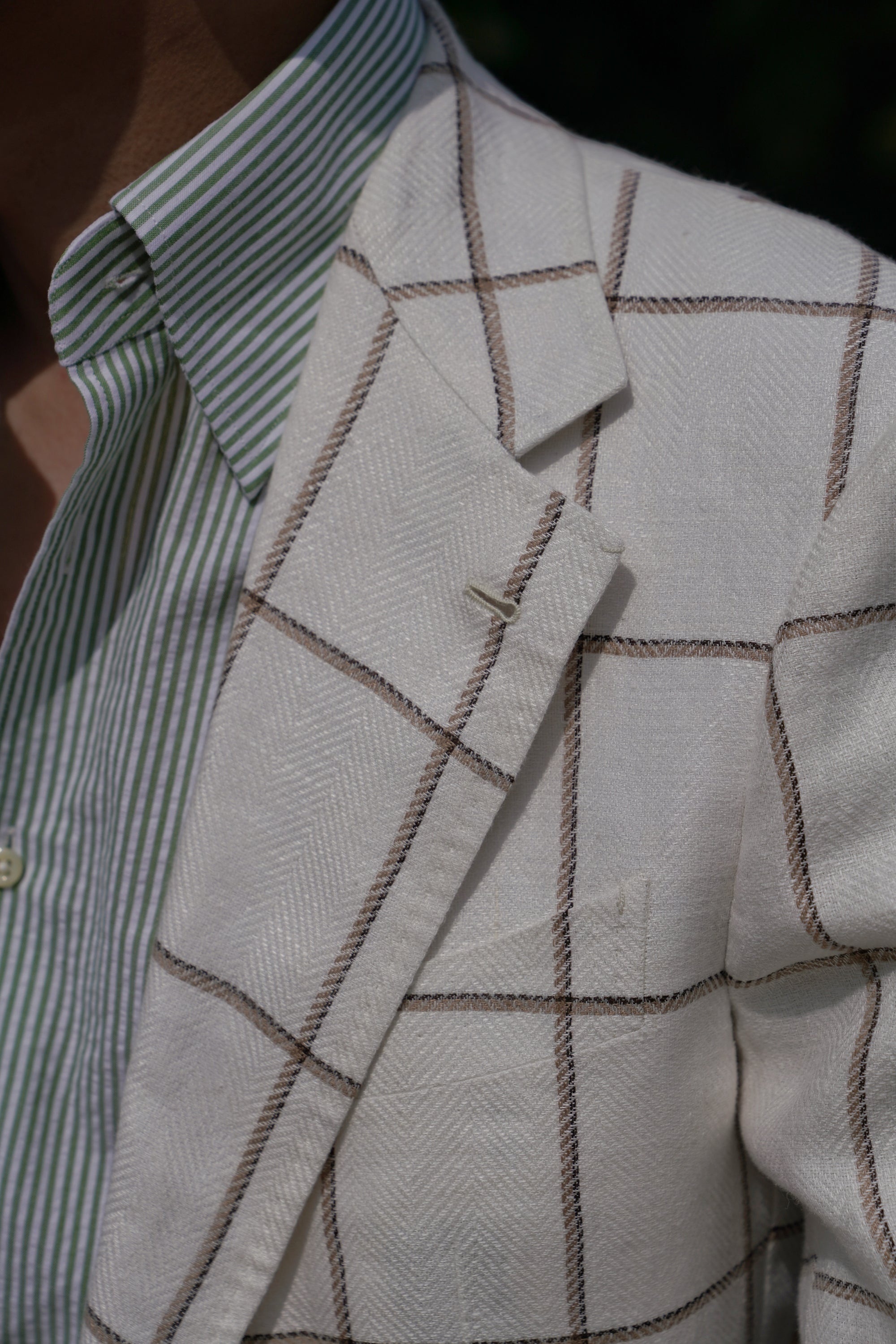 MTO Green Stripe Seersucker Shirt