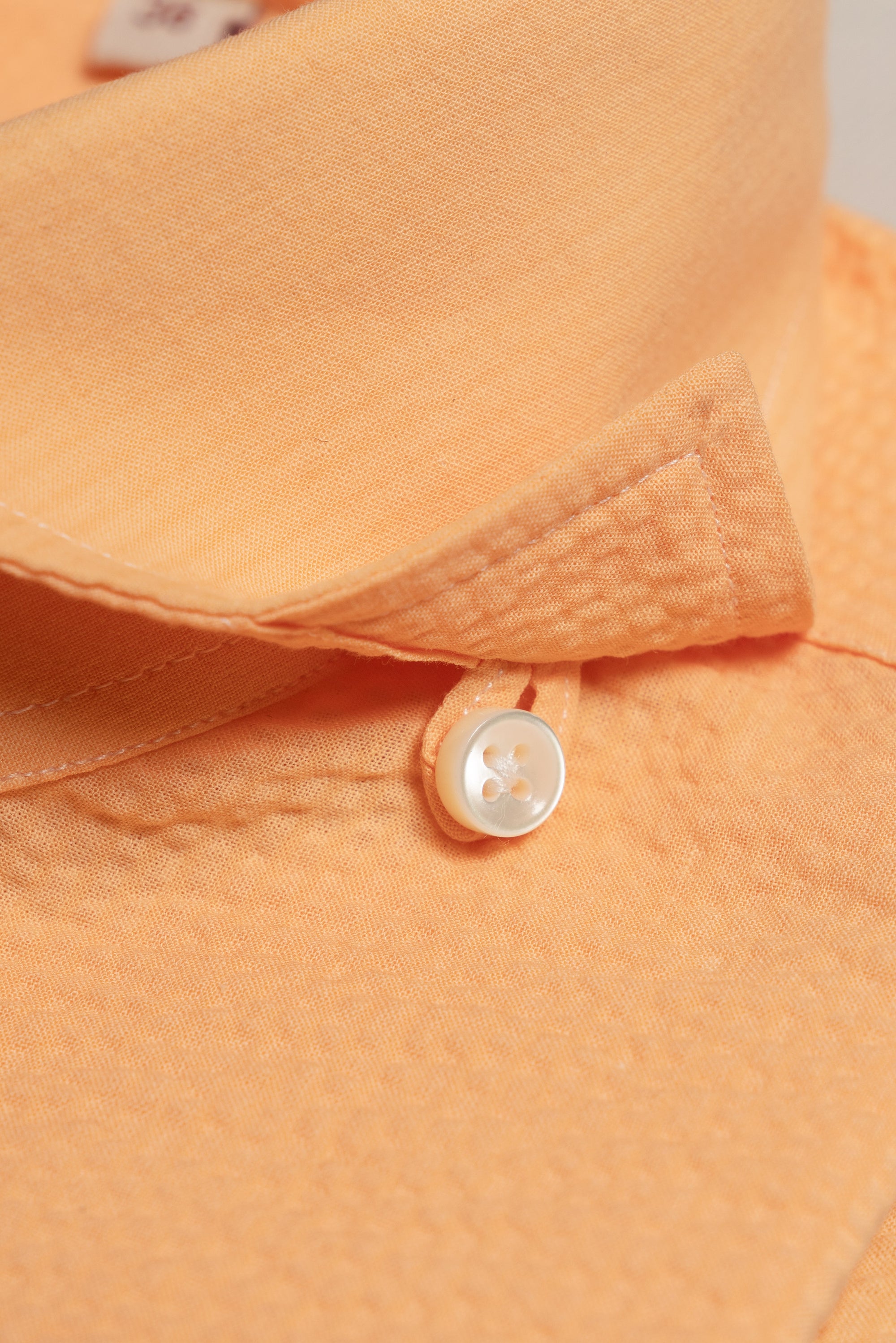 MTO Tangerine Cotton Seersucker Shirt