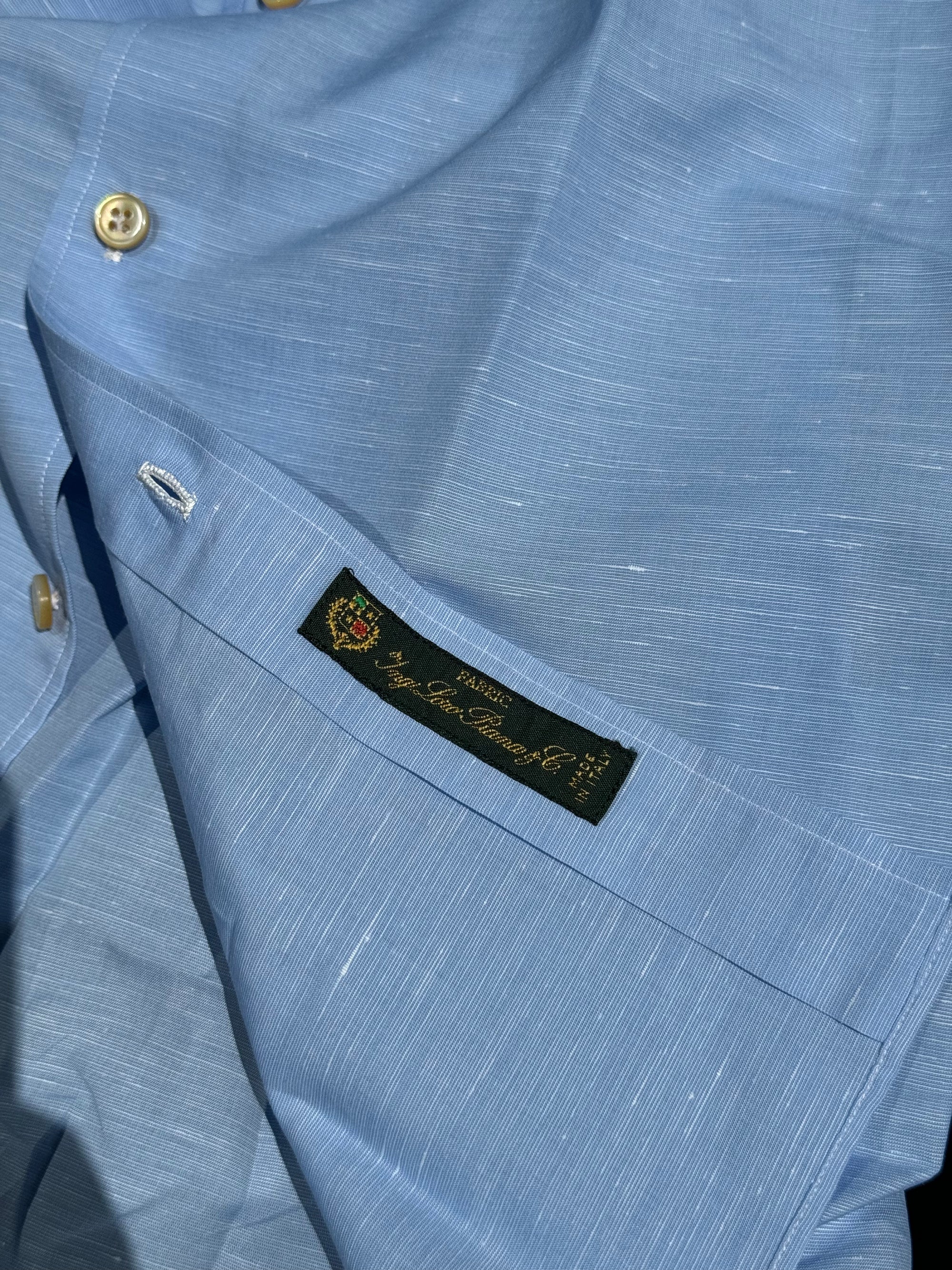 MTO Hand-stitched Sky Blue Blending Shirt