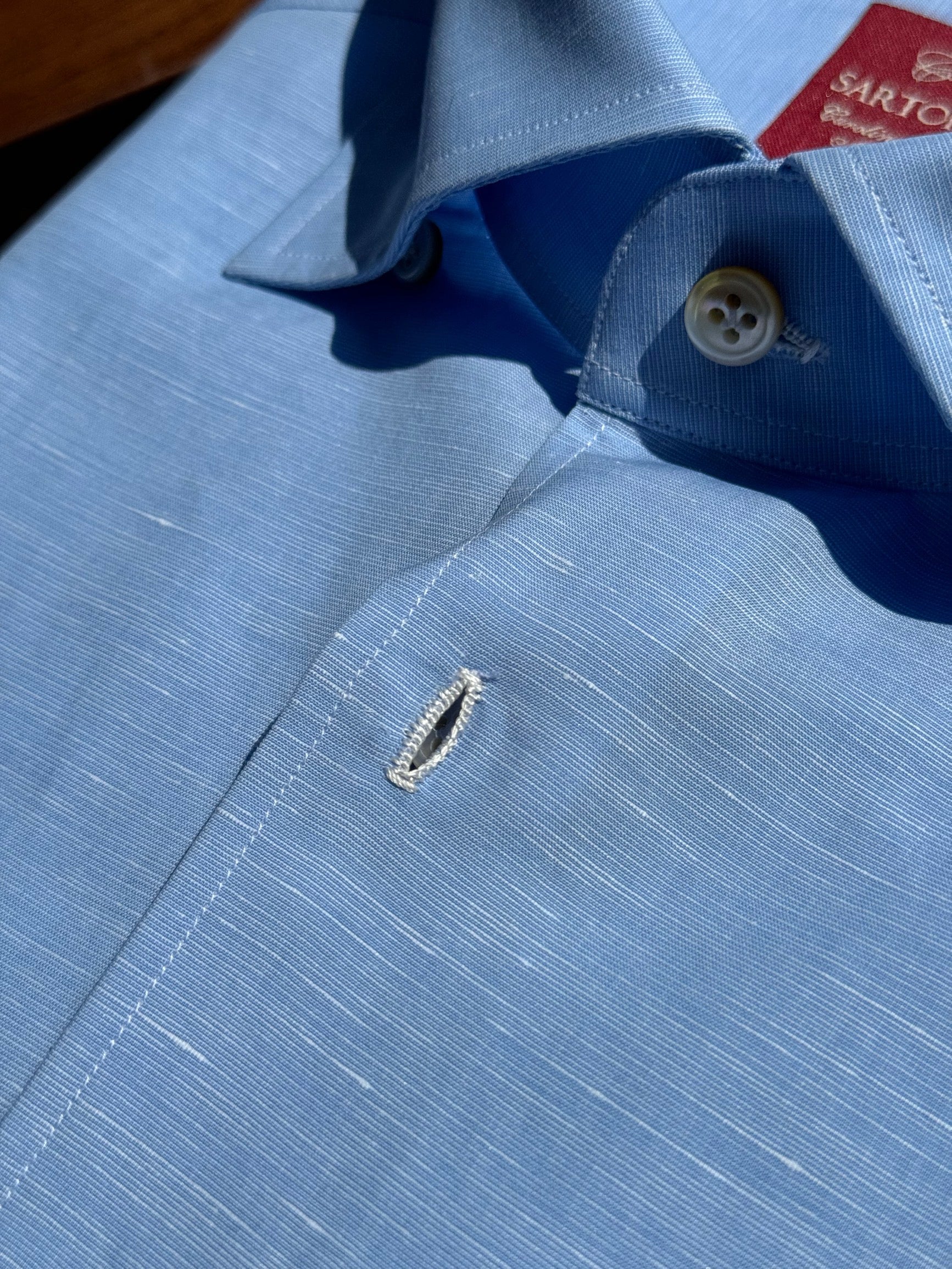 MTO Hand-stitched Sky Blue Blending Shirt