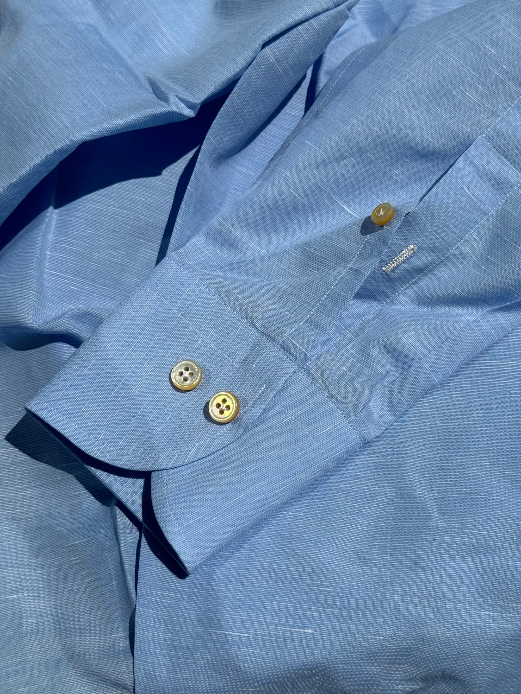 MTO Hand-stitched Sky Blue Blending Shirt