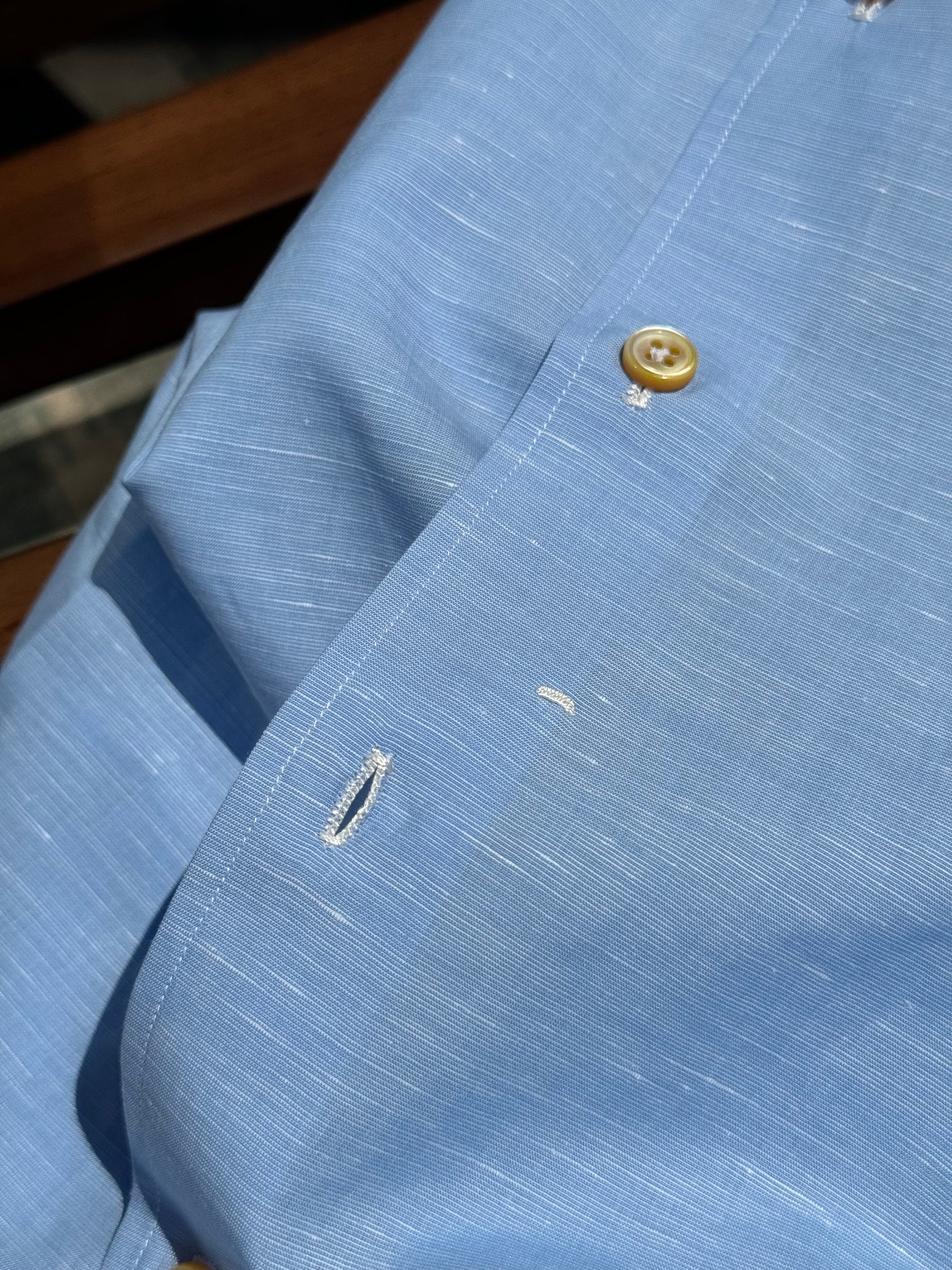 MTO Hand-stitched Sky Blue Blending Shirt