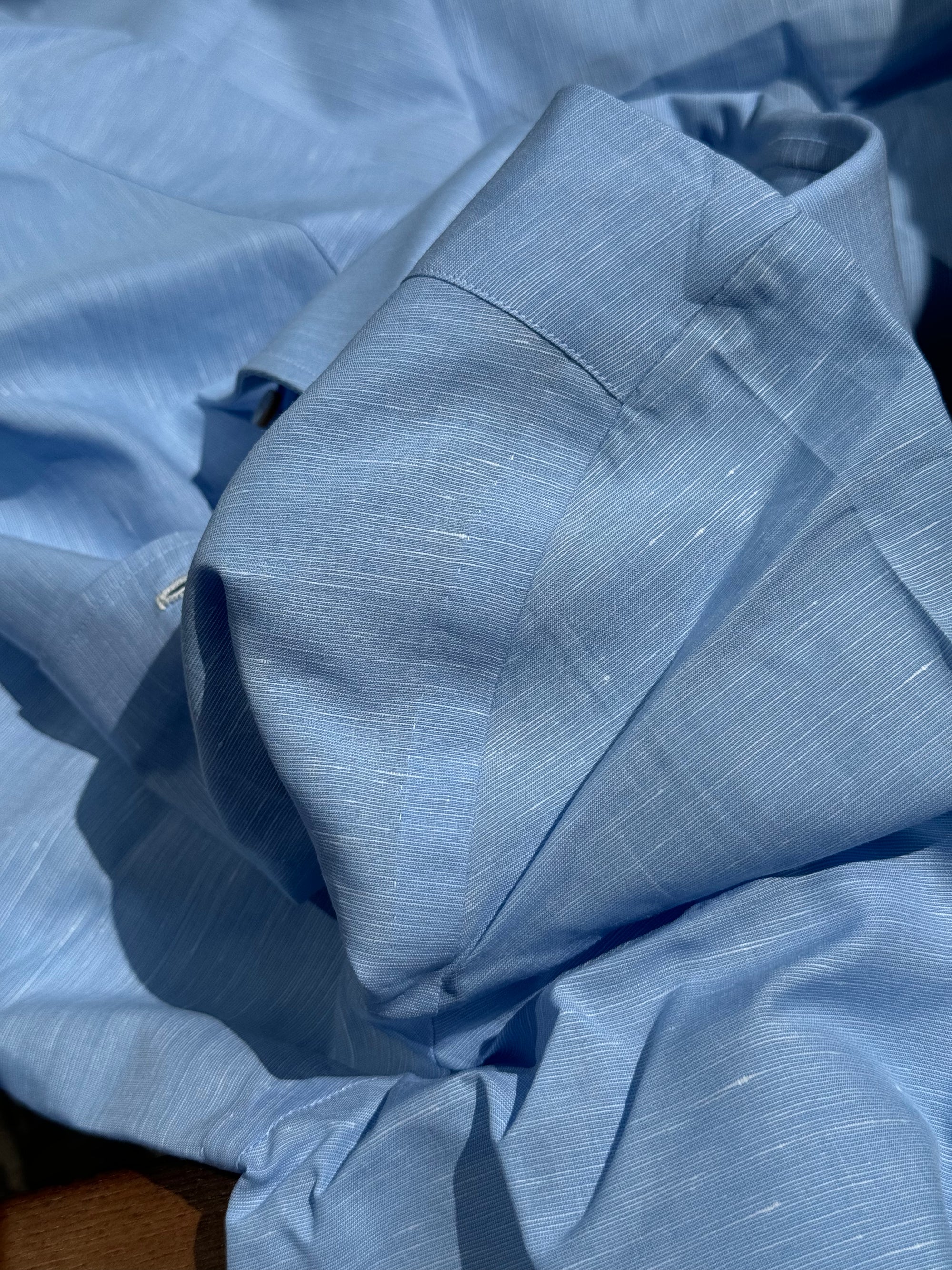 MTO Hand-stitched Sky Blue Blending Shirt