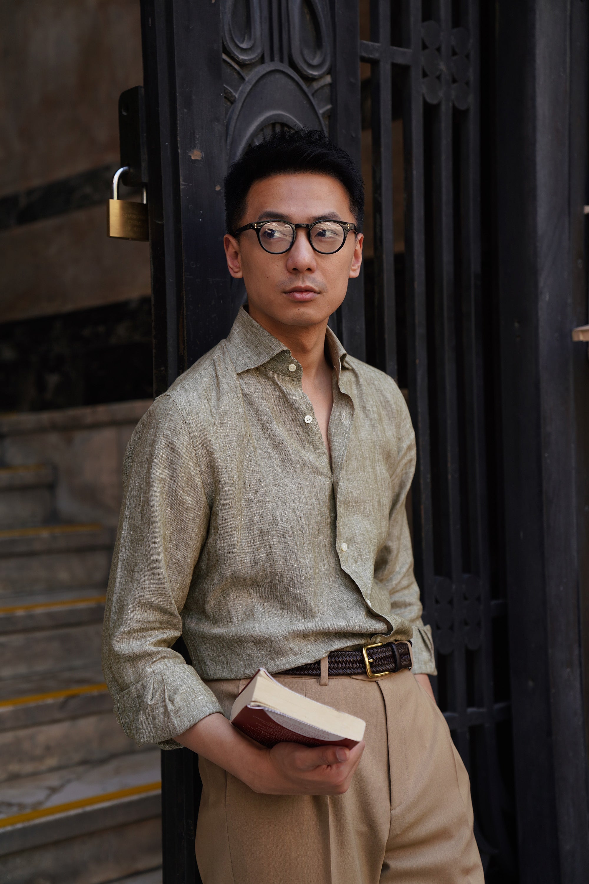 Khaki 3-proof Wool Trousers