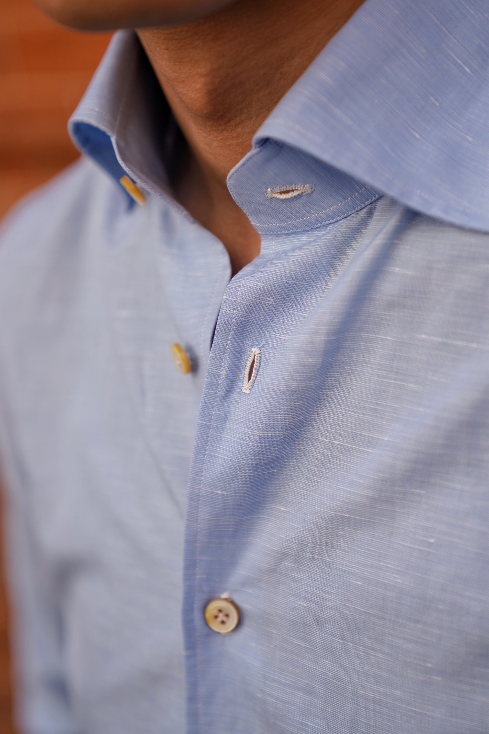 MTO Hand-stitched Sky Blue Blending Shirt