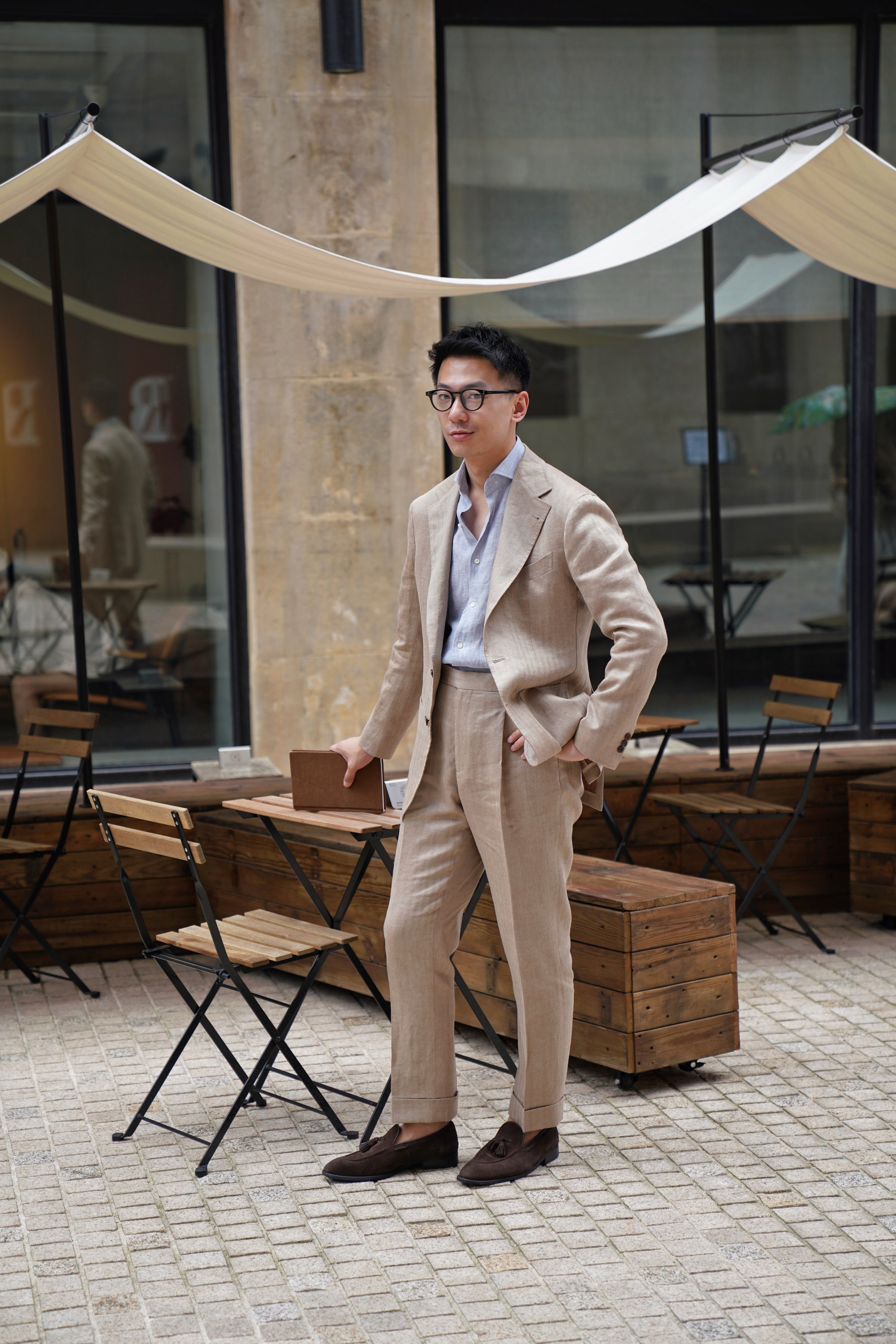 Solar Dream Single Breasted Linen Suit #111