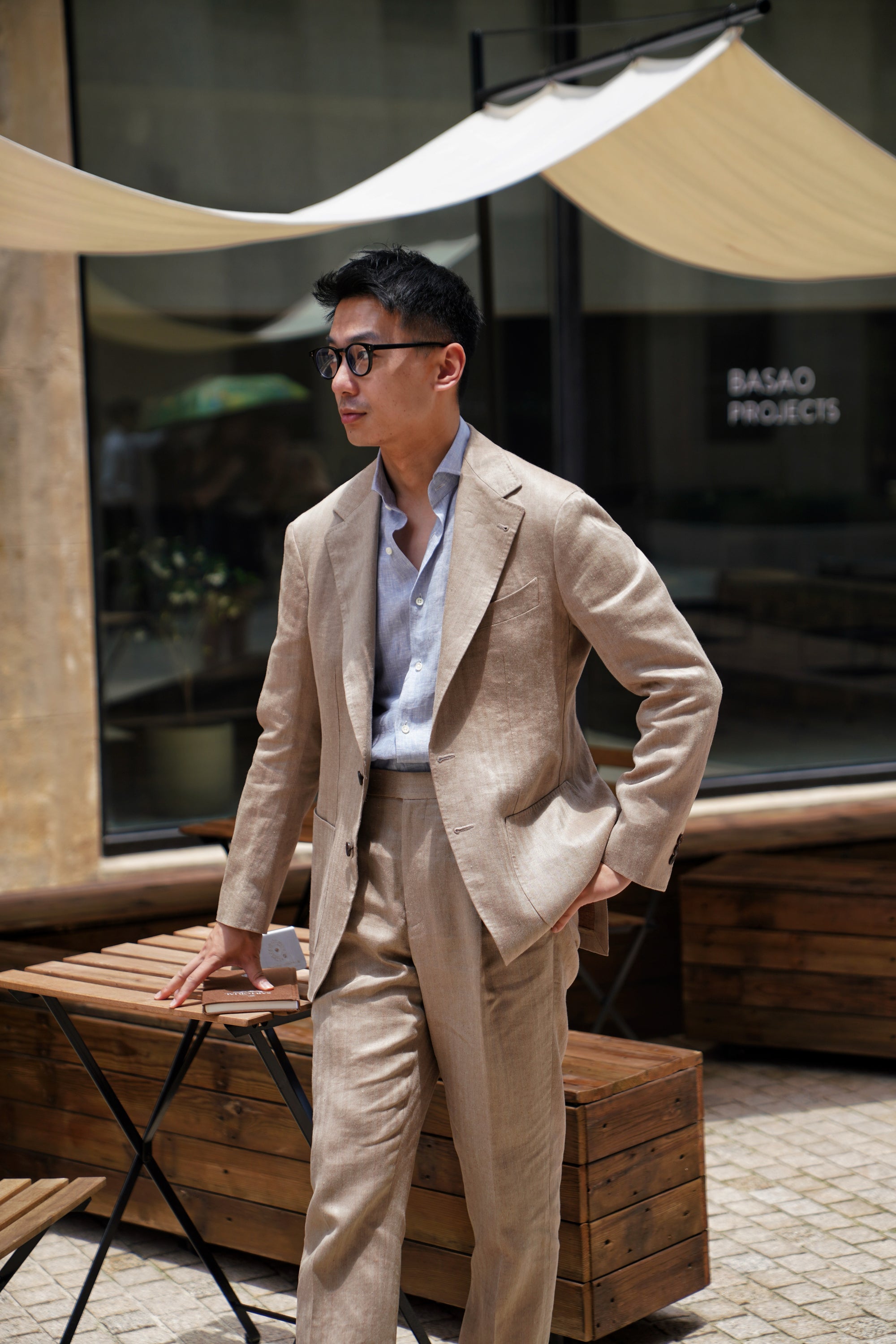 Solar Dream Single Breasted Linen Suit #111