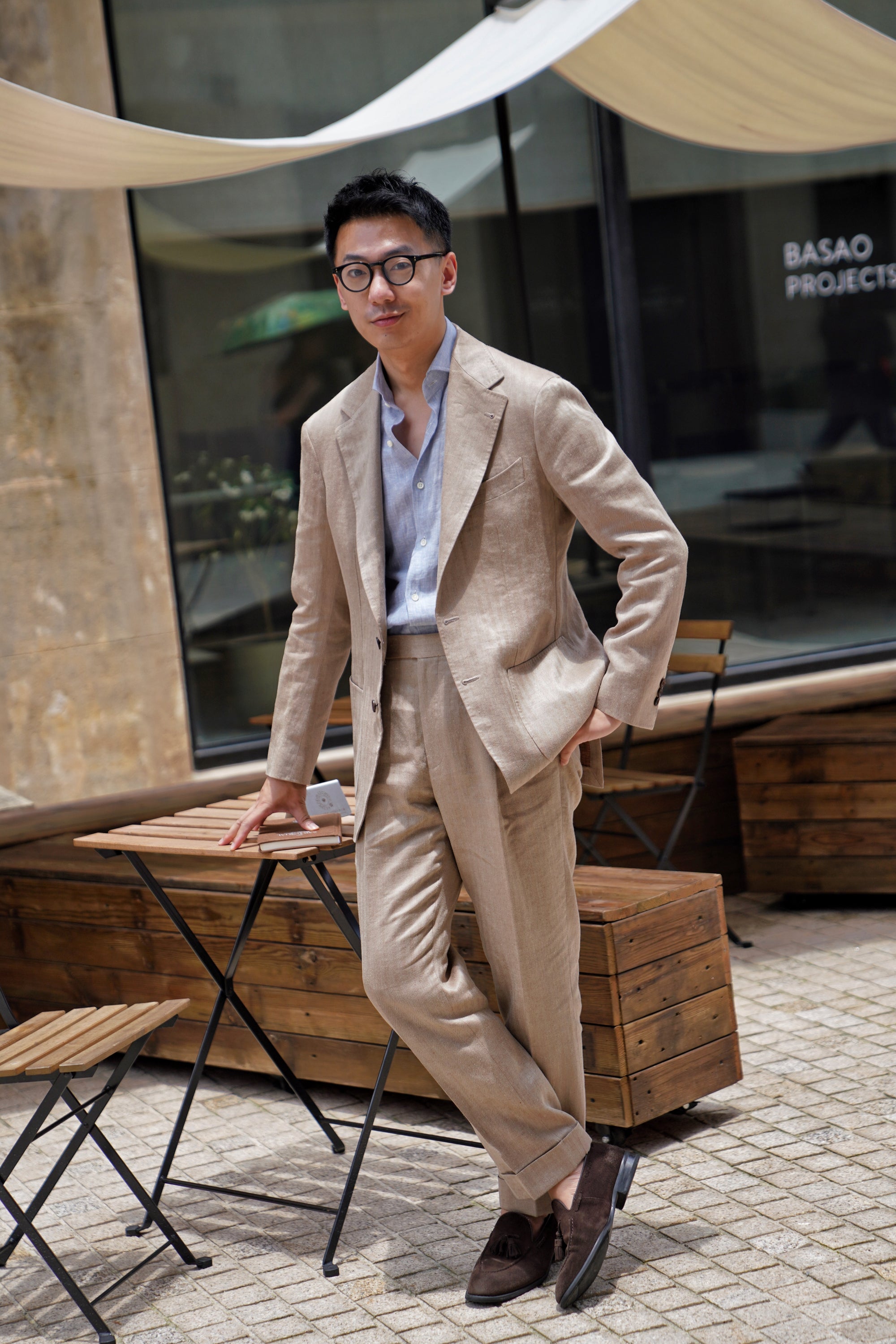 Solar Dream Single Breasted Linen Suit #111