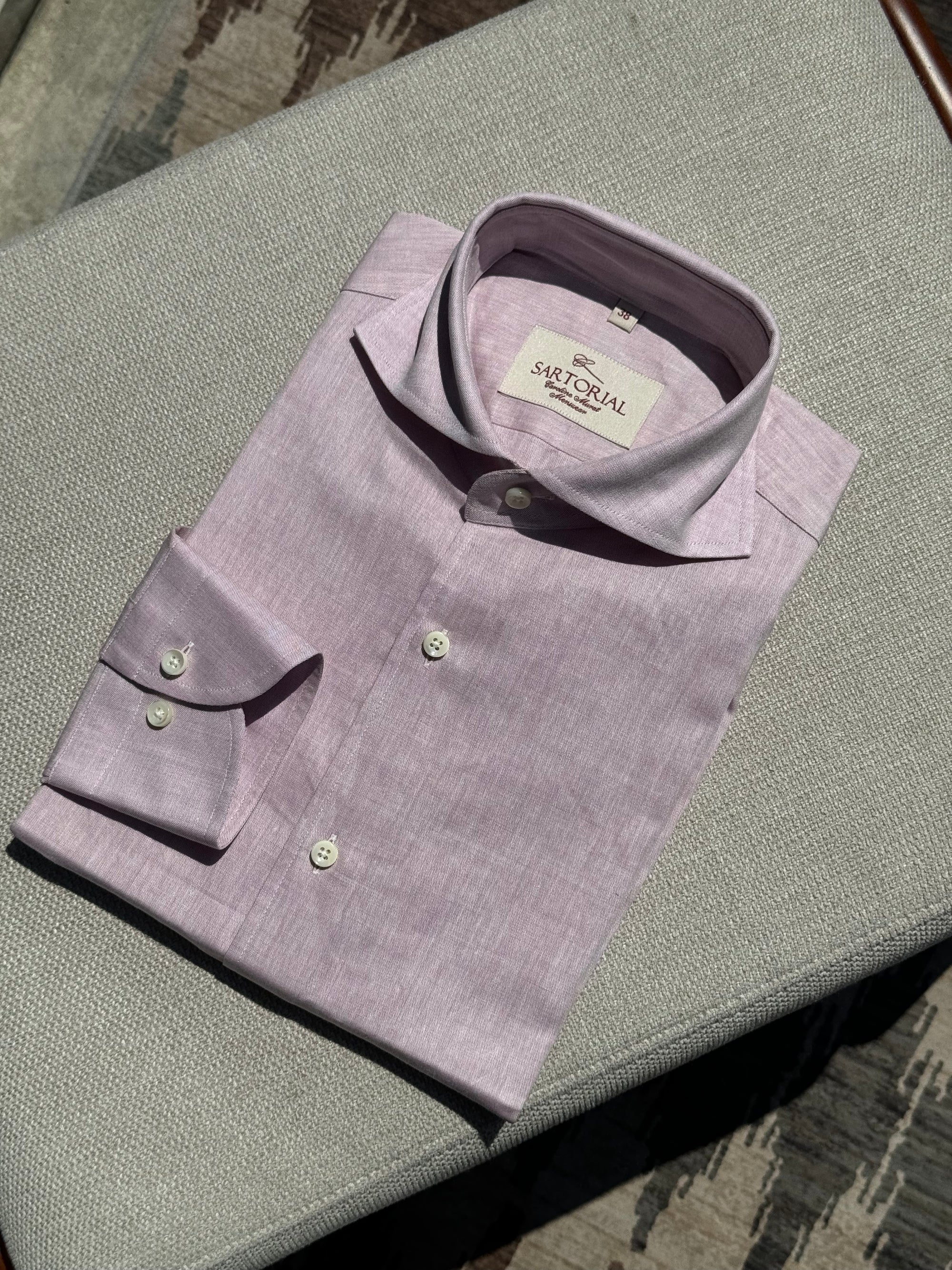 MTO Violet Linen Tencel Blending Shirt