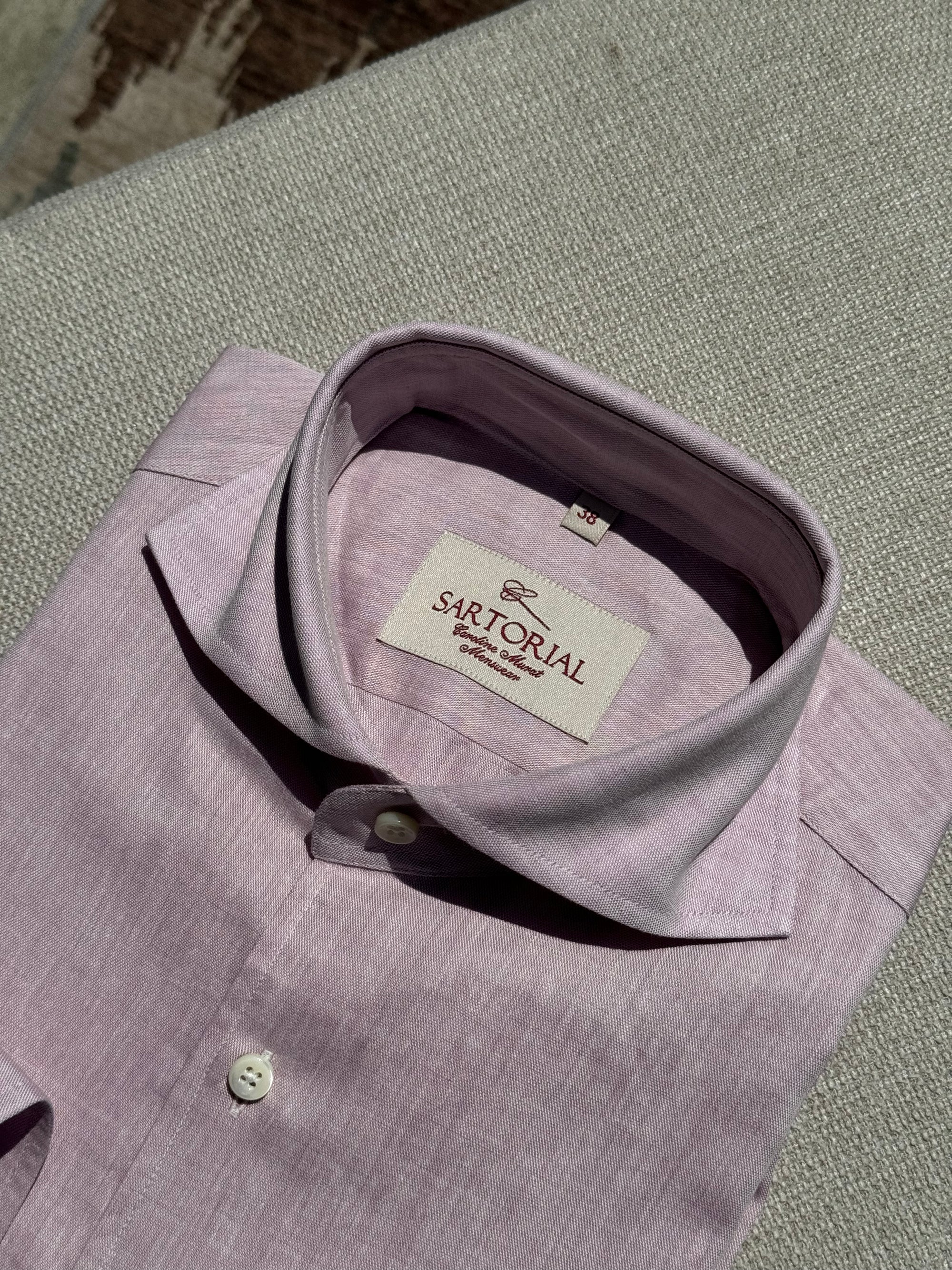 MTO Violet Linen Tencel Blending Shirt