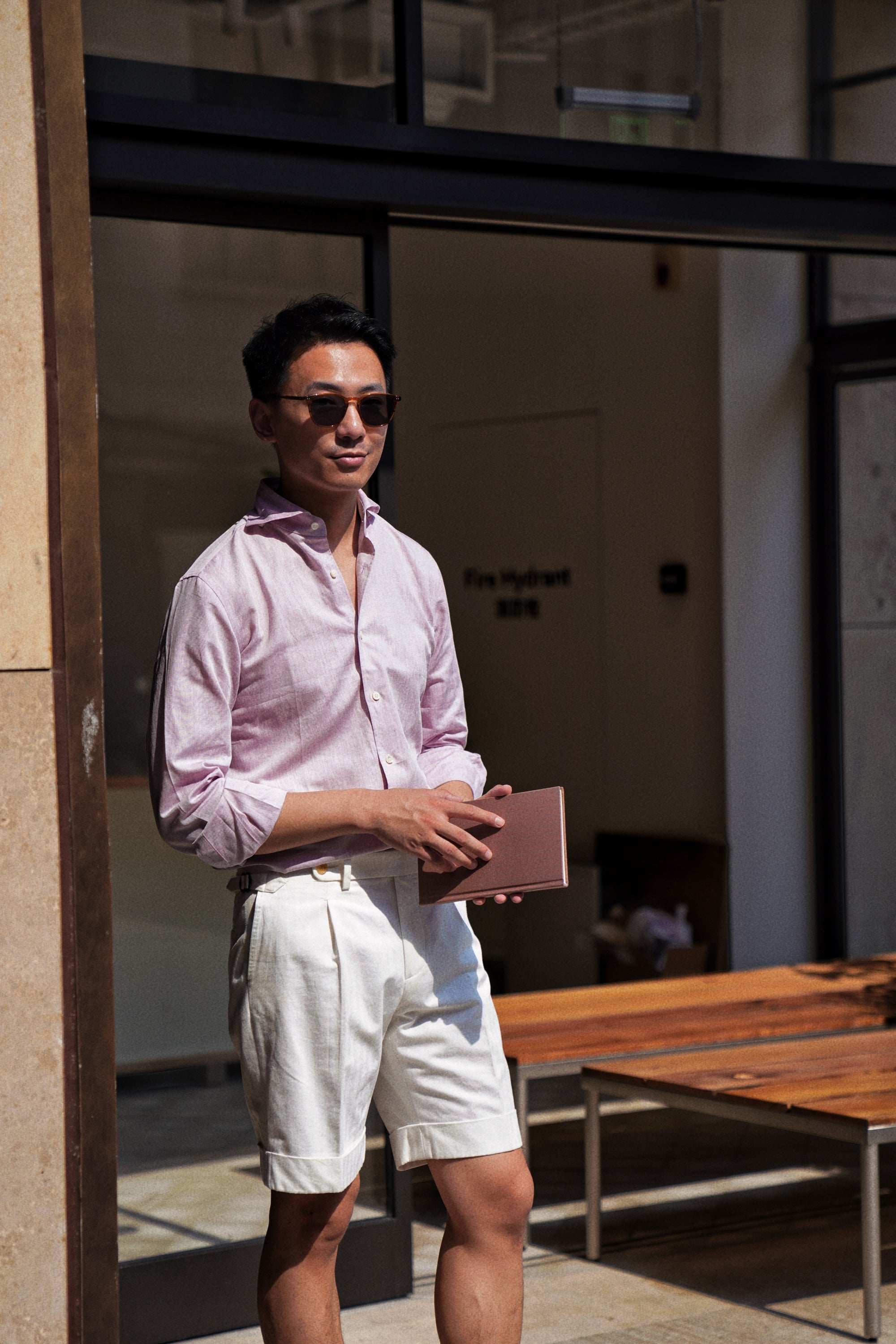 MTO Violet Linen Tencel Blending Shirt