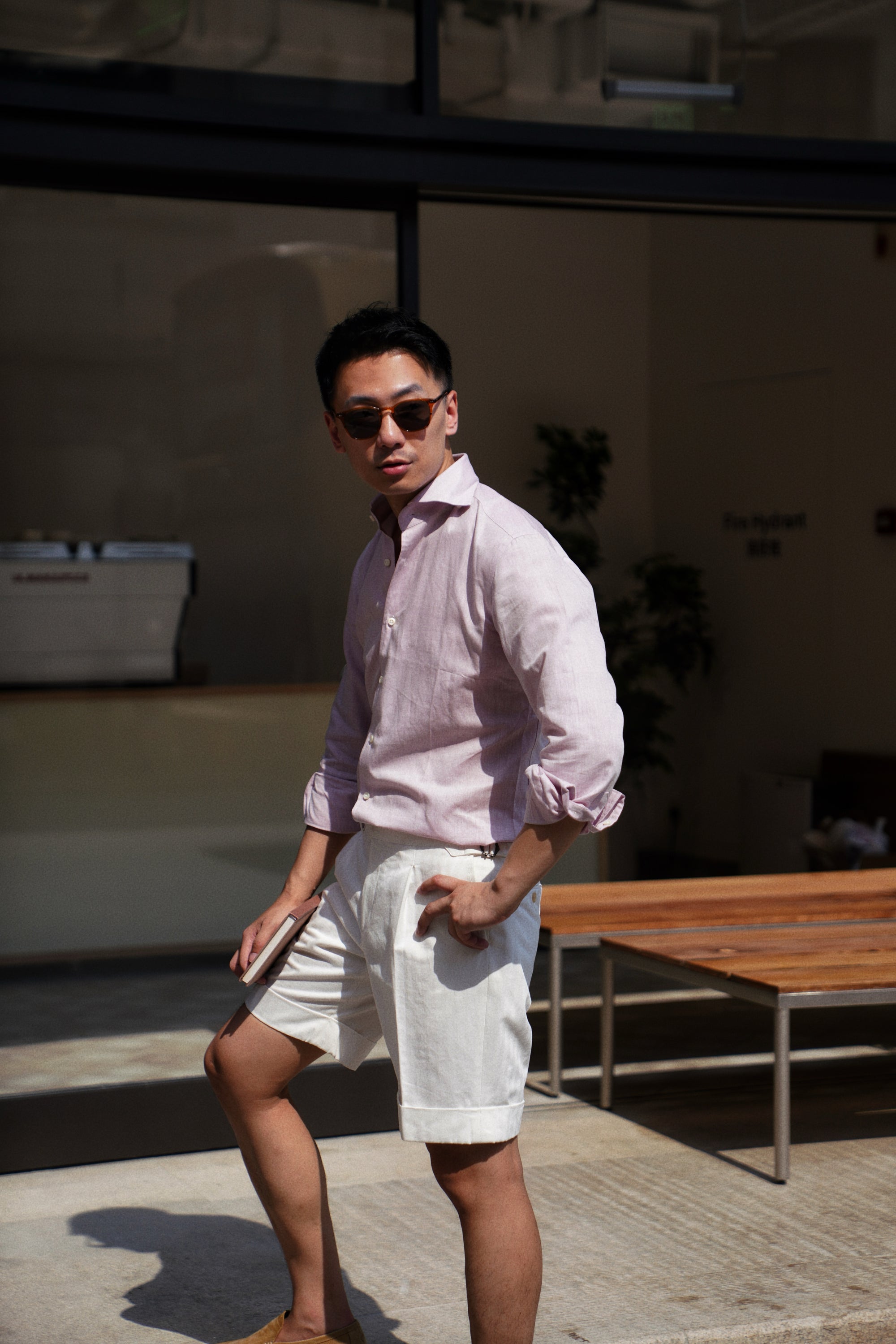 MTO Violet Linen Tencel Blending Shirt