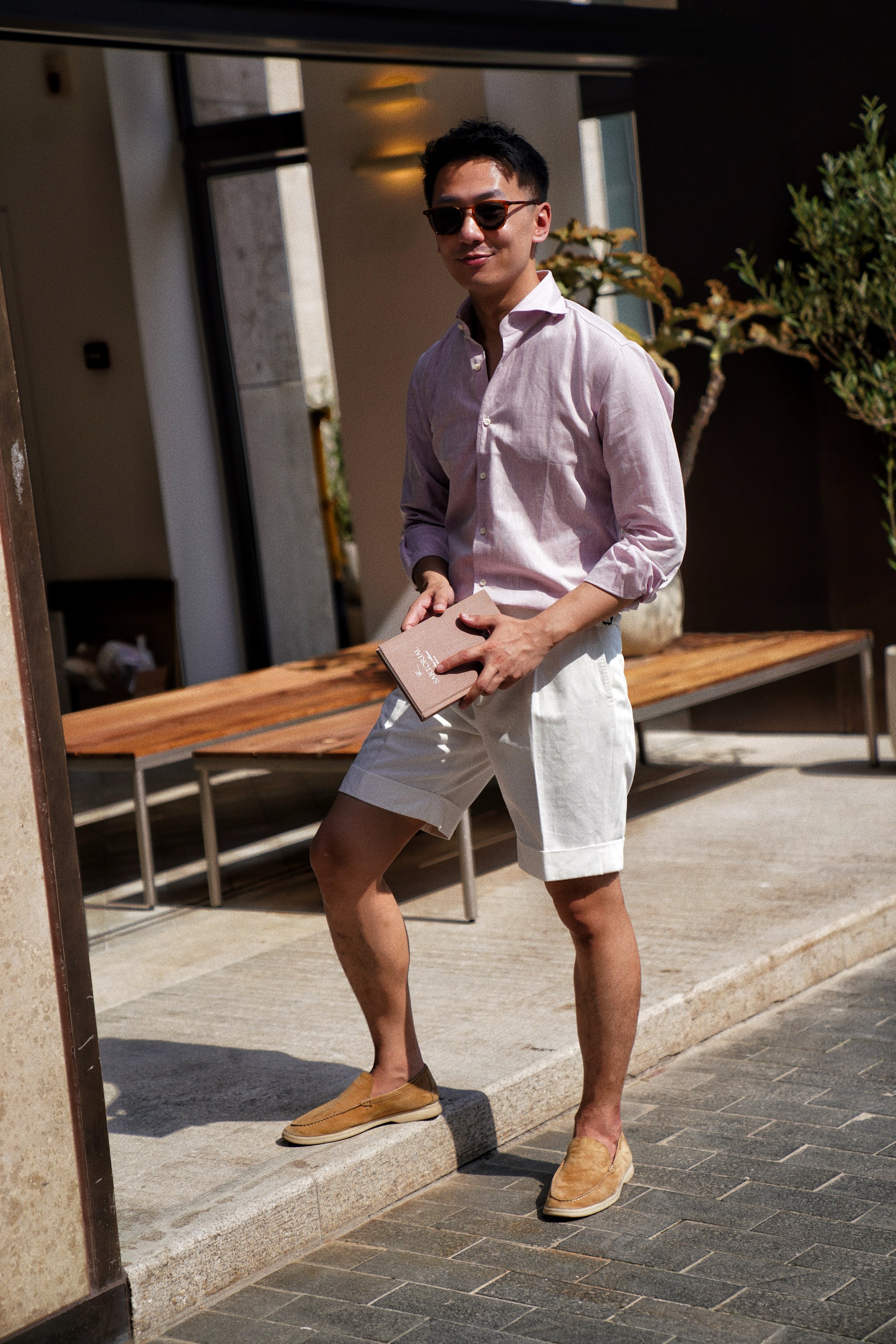 MTO Violet Linen Tencel Blending Shirt