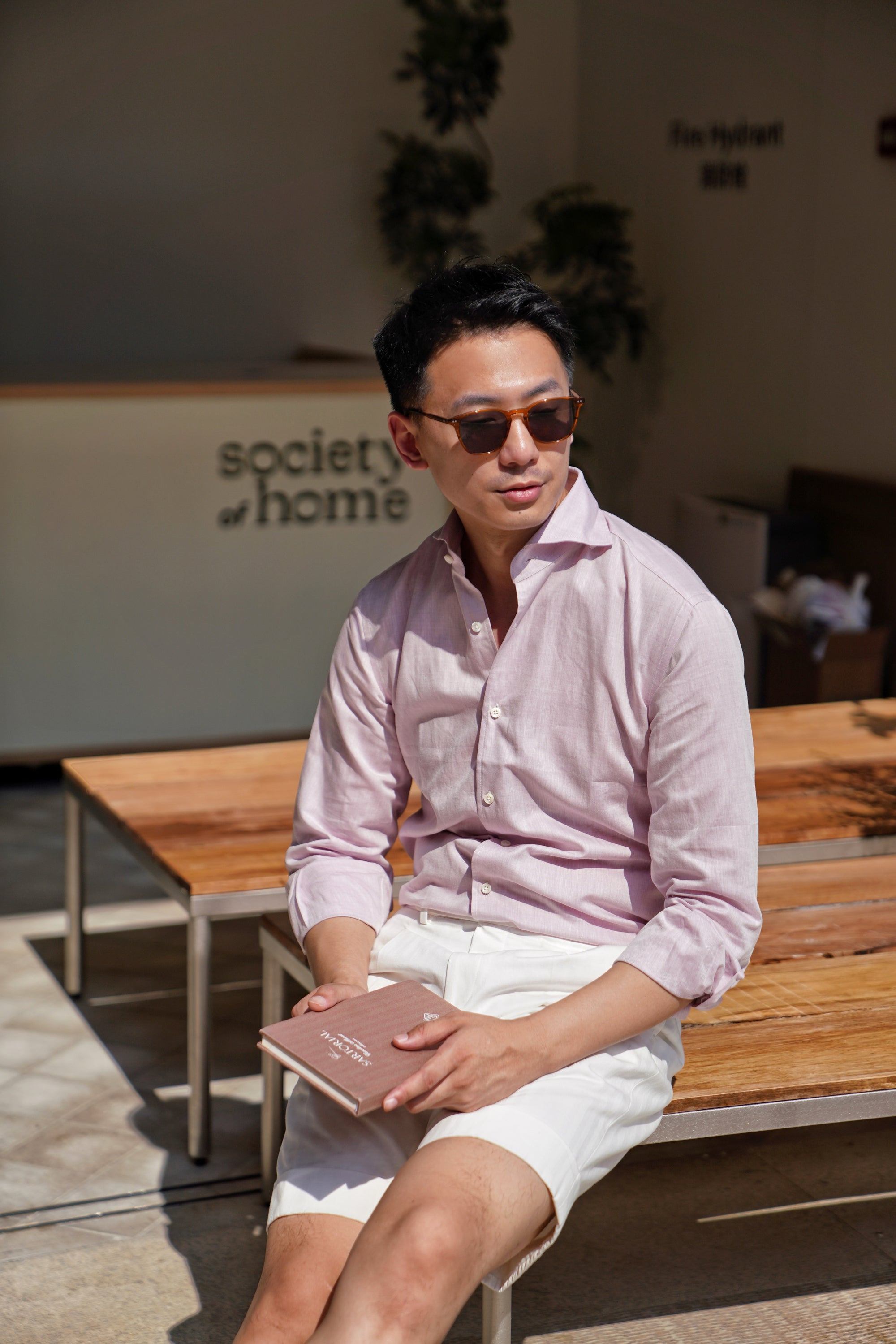 MTO Violet Linen Tencel Blending Shirt