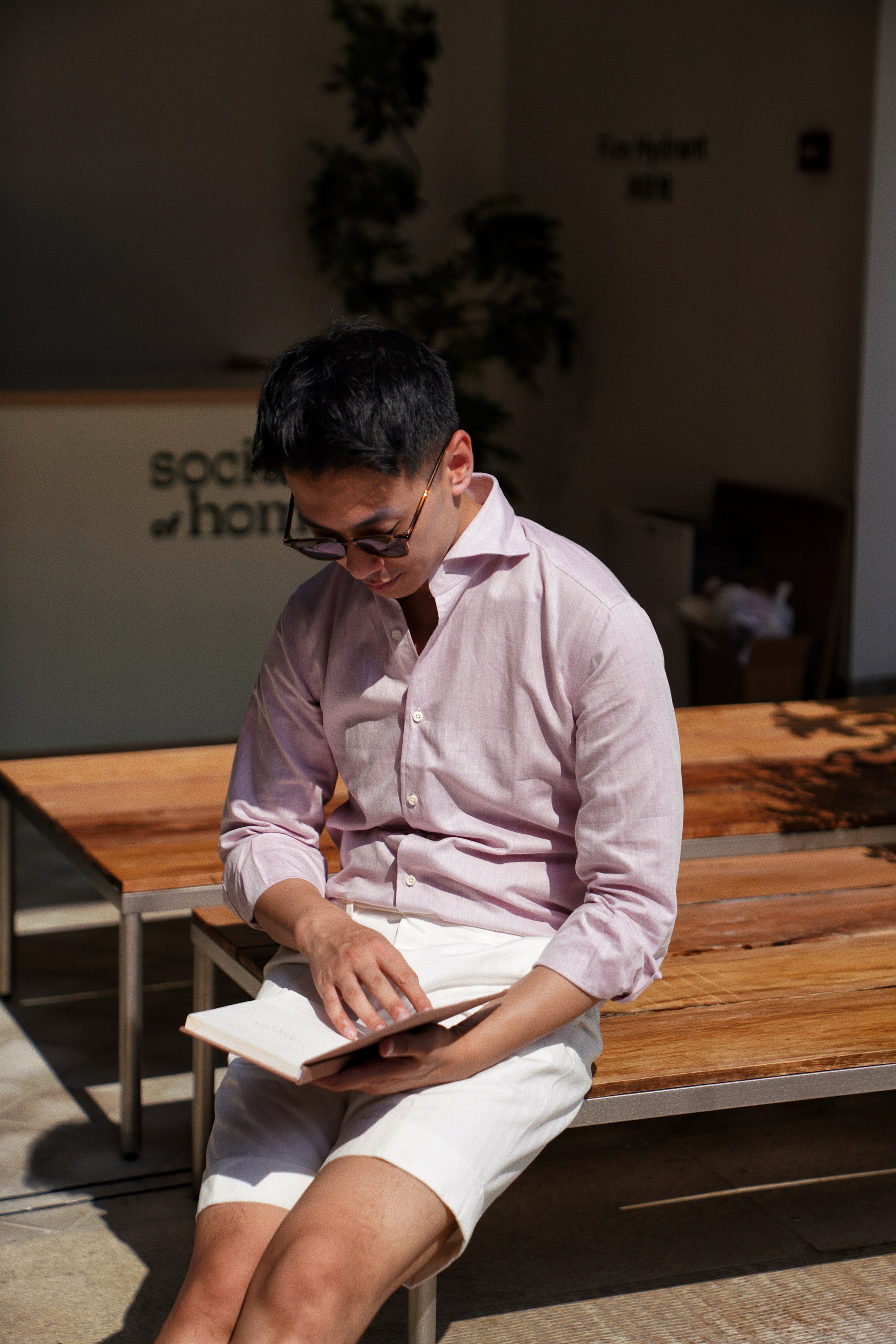 MTO Violet Linen Tencel Blending Shirt